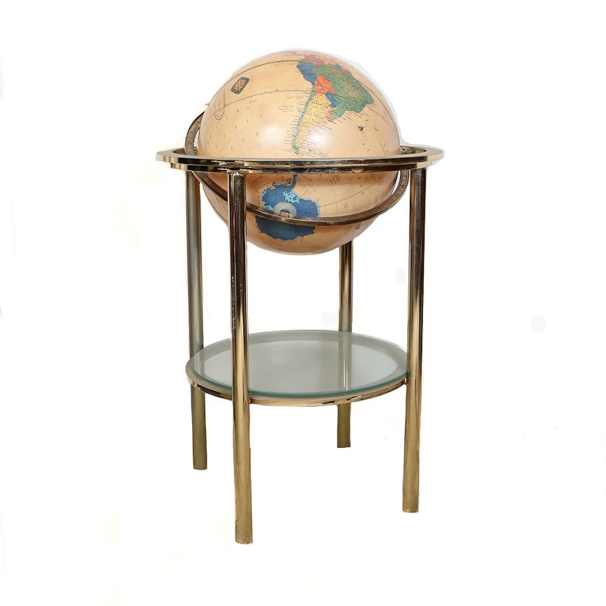 Cram's Antique World Globe with Floor Stand