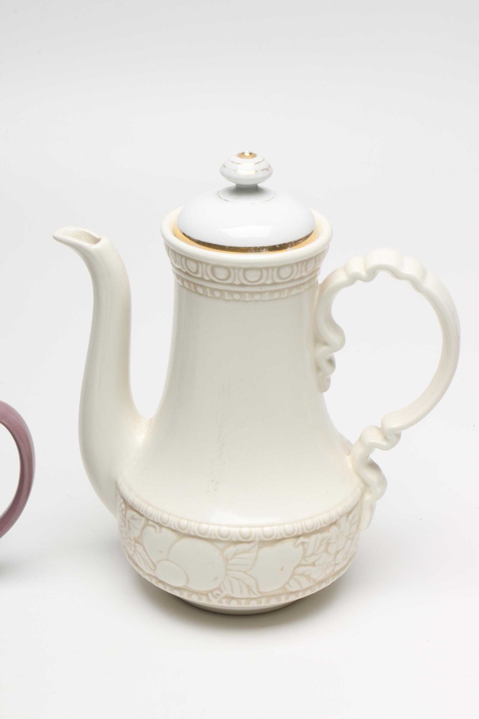 Ceramic Serveware Including Jaliang Teapot