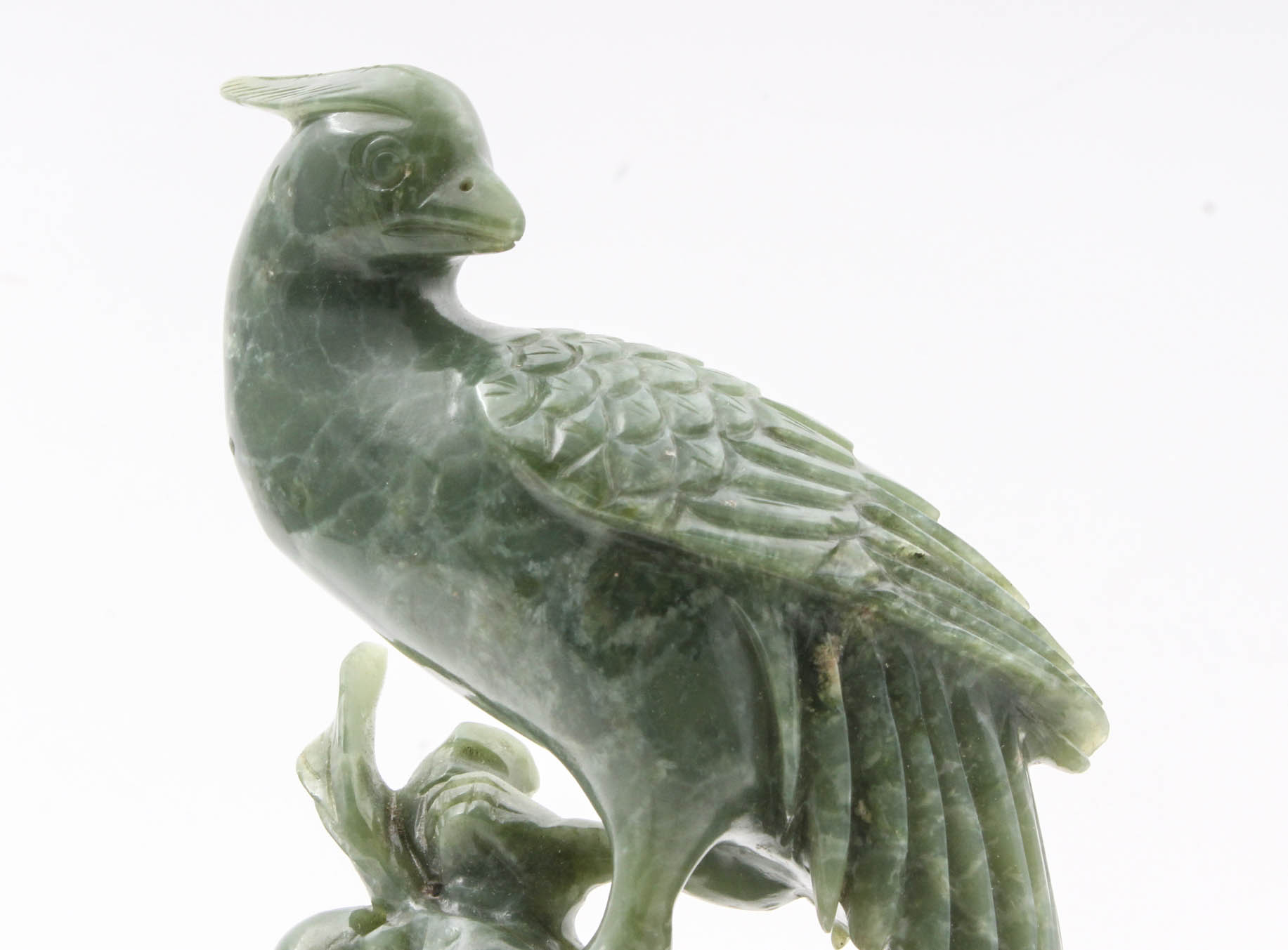 Chinese Hand Carved Nephrite Bird Sculpture