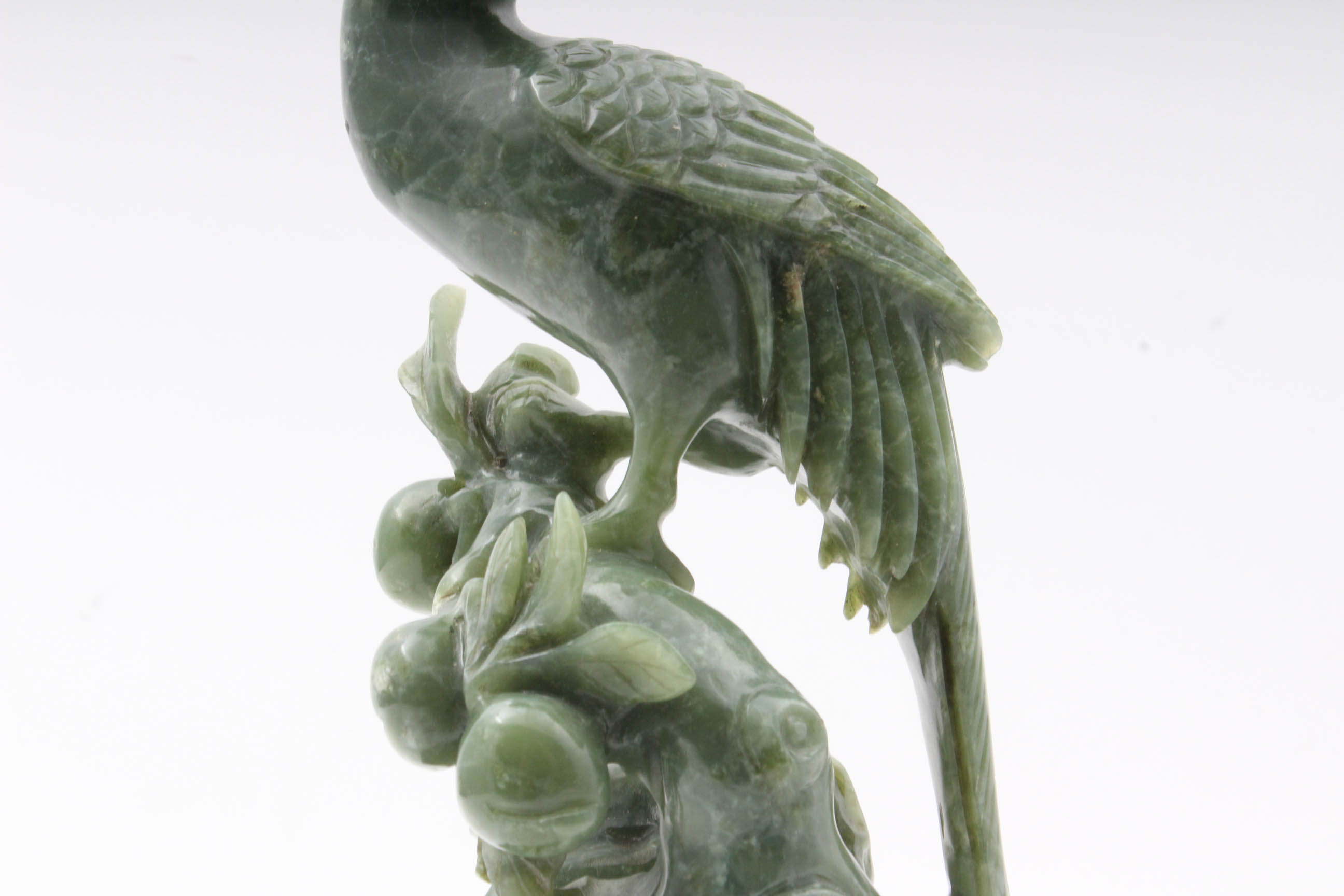 Chinese Hand Carved Nephrite Bird Sculpture