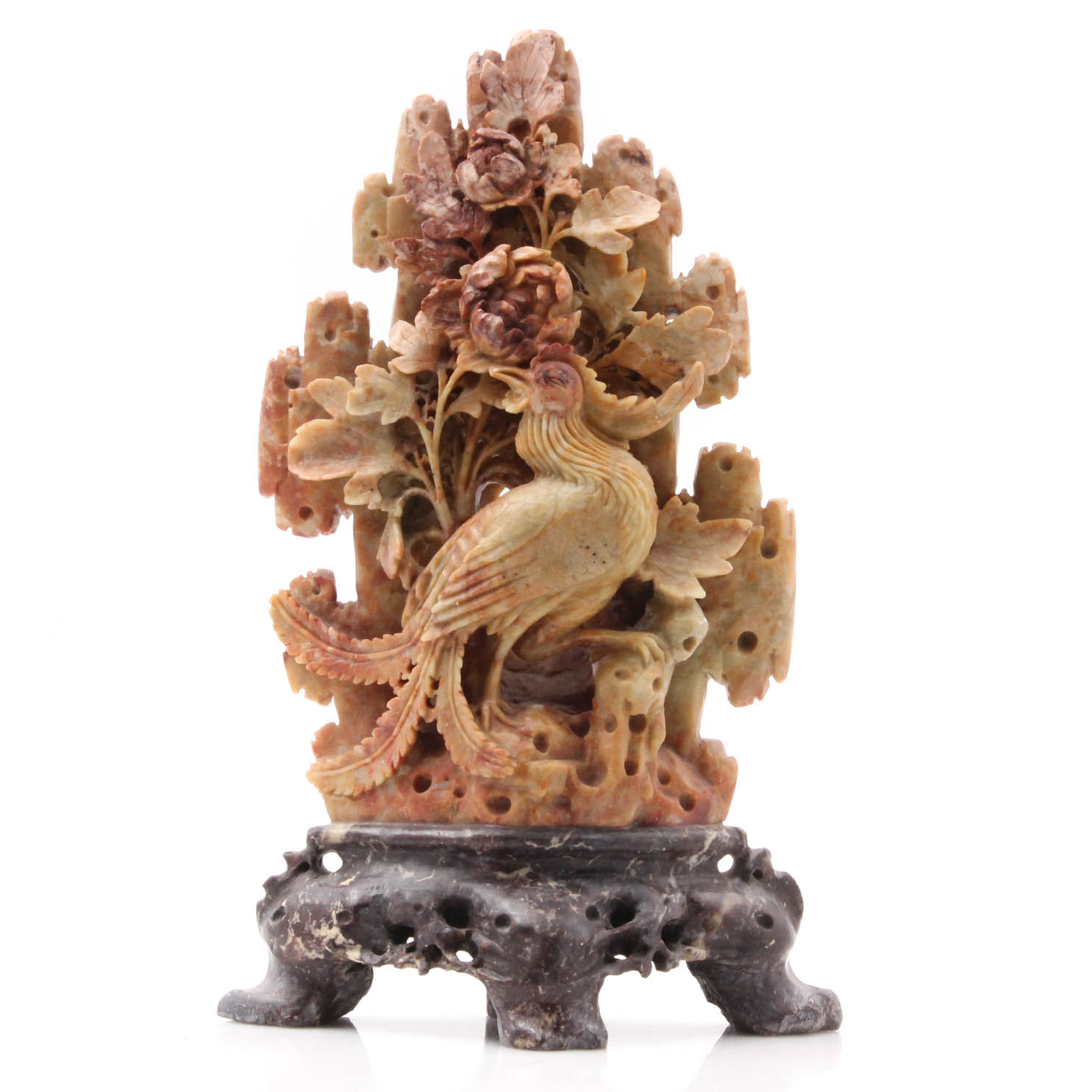 Chinese Carved Soapstone Phoenix Sculpture