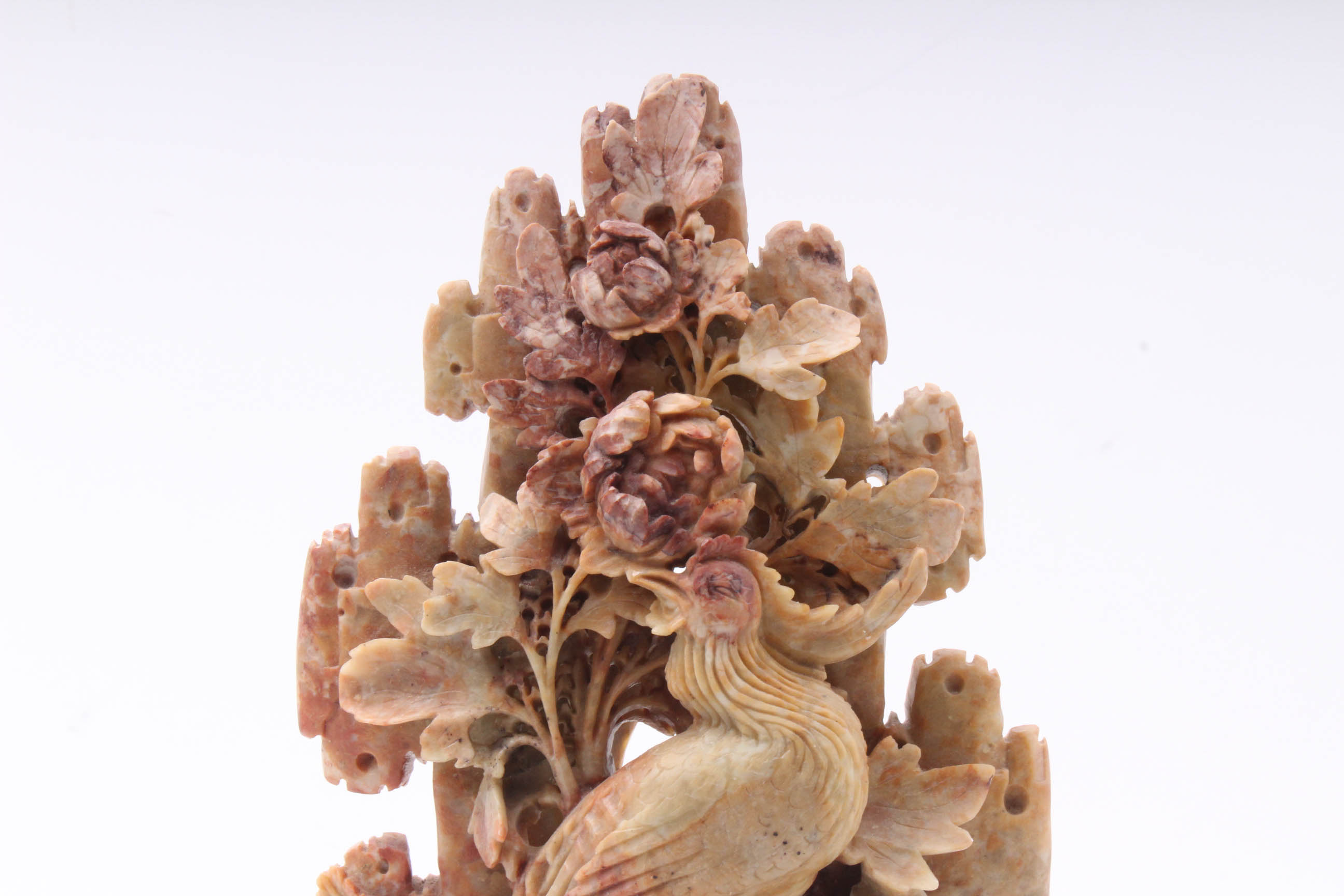 Chinese Carved Soapstone Phoenix Sculpture