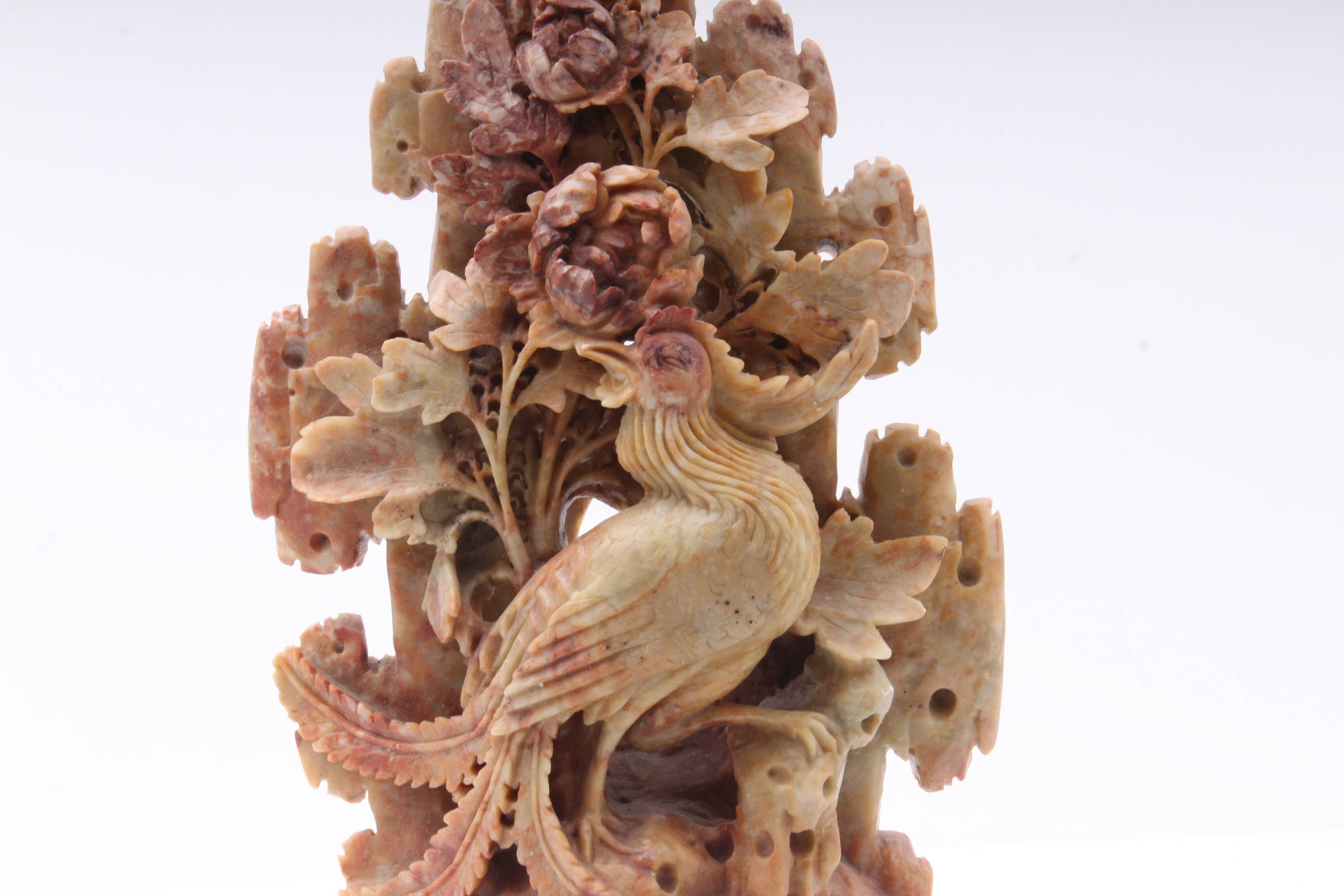 Chinese Carved Soapstone Phoenix Sculpture