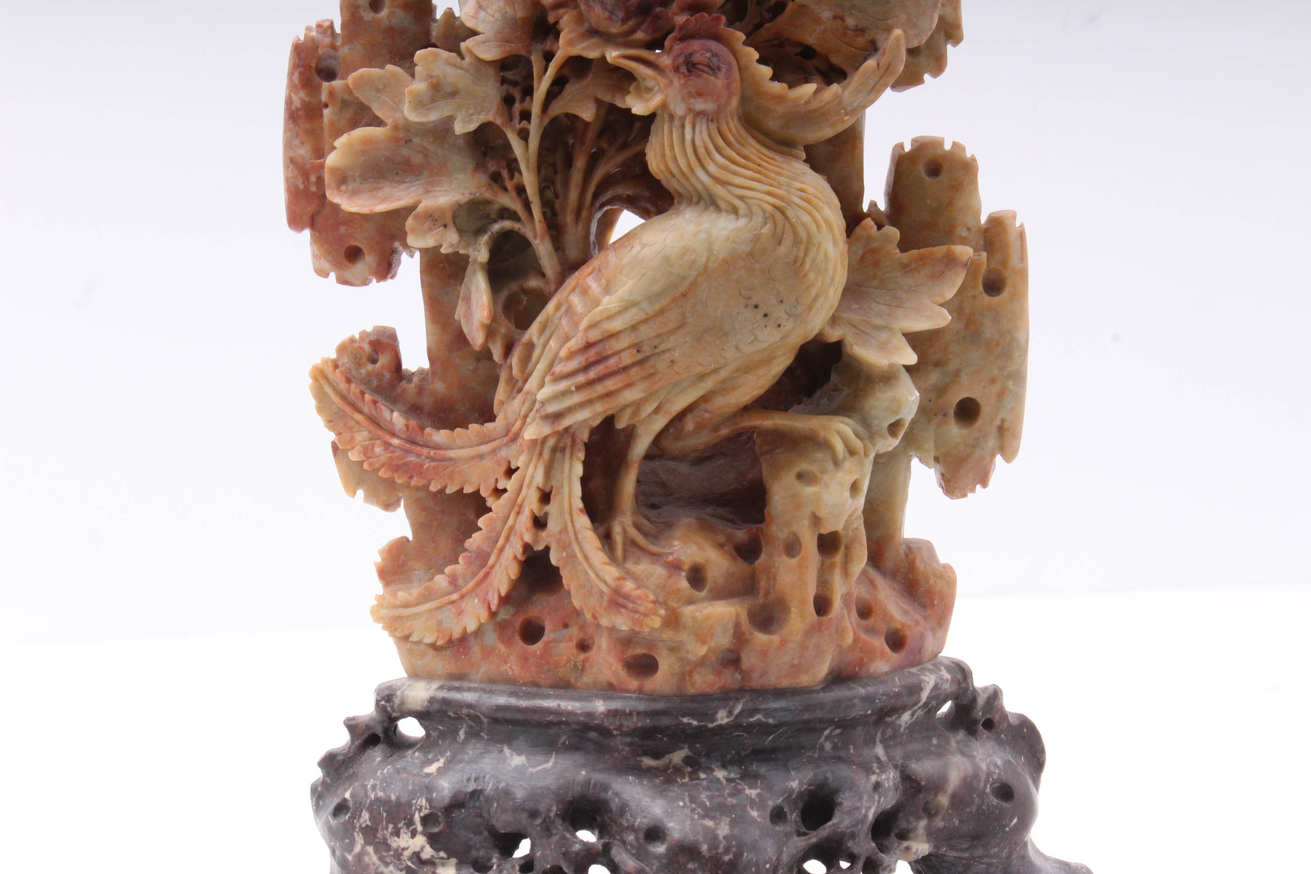 Chinese Carved Soapstone Phoenix Sculpture
