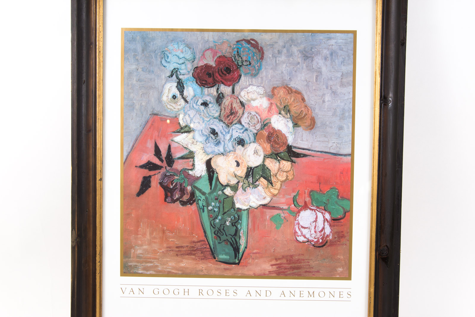 Offset Lithographic PostAfter Van Gogh's "Japanese Vase with Roses and Anemones"