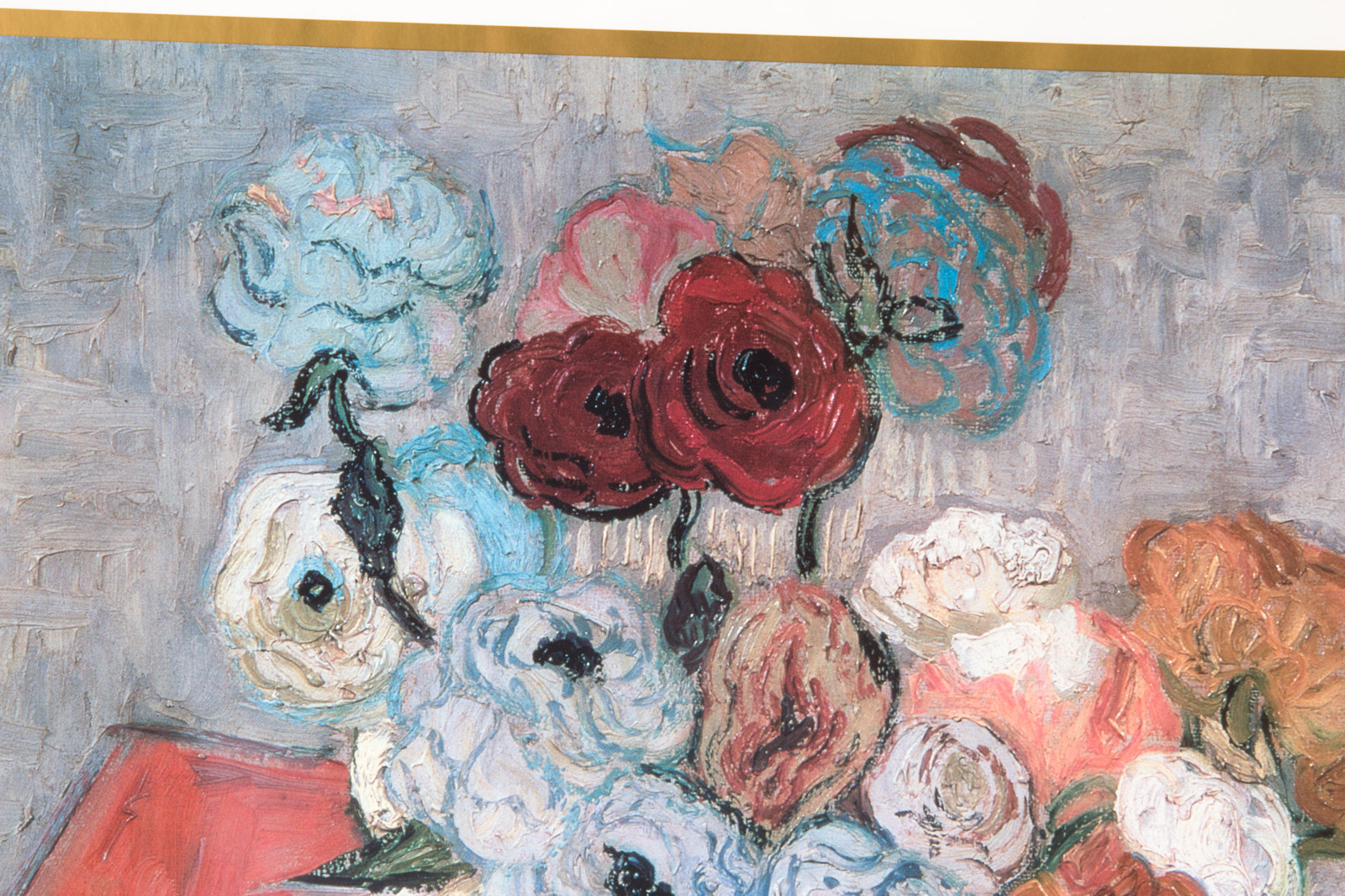 Offset Lithographic PostAfter Van Gogh's "Japanese Vase with Roses and Anemones"