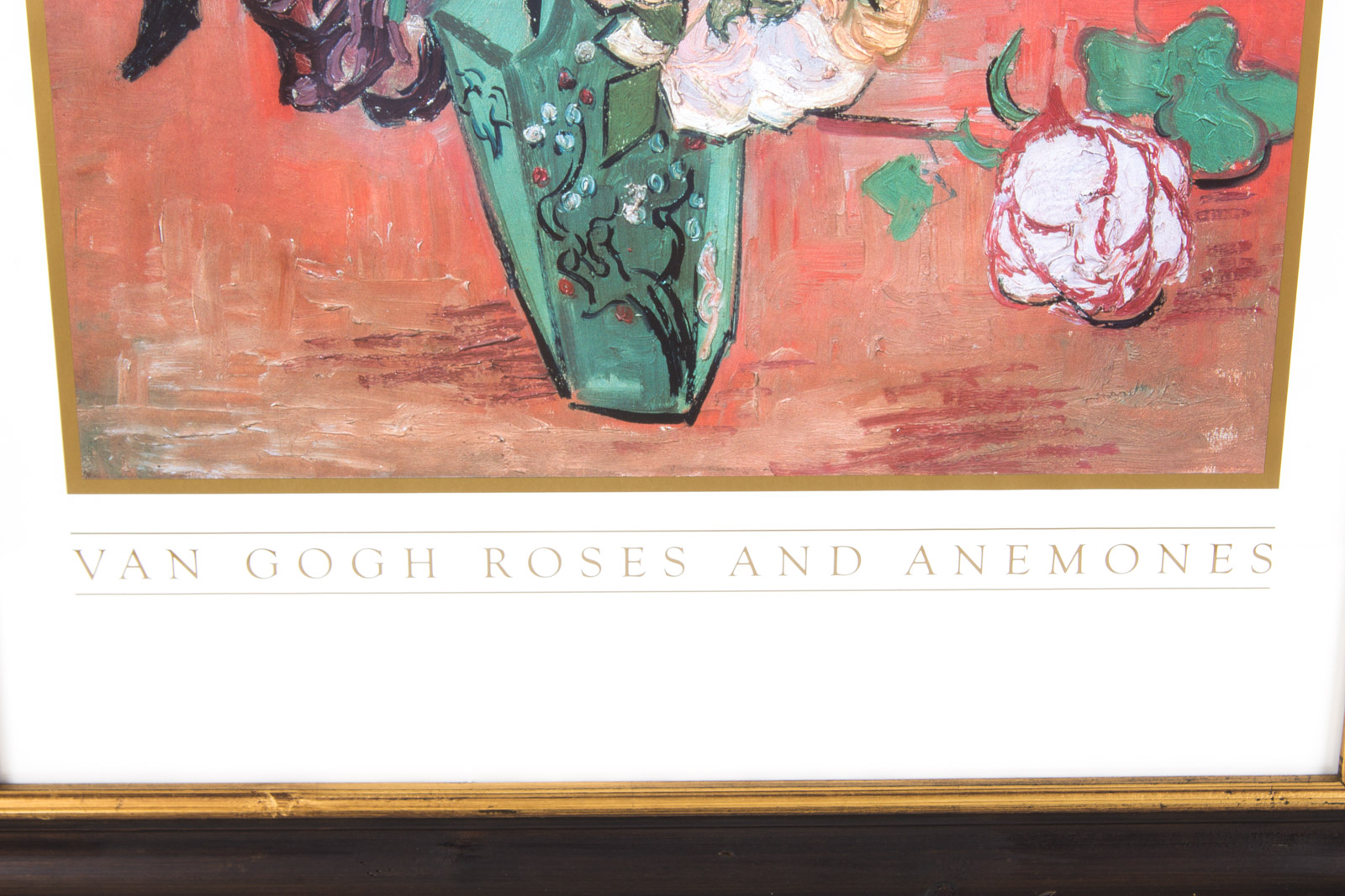 Offset Lithographic PostAfter Van Gogh's "Japanese Vase with Roses and Anemones"