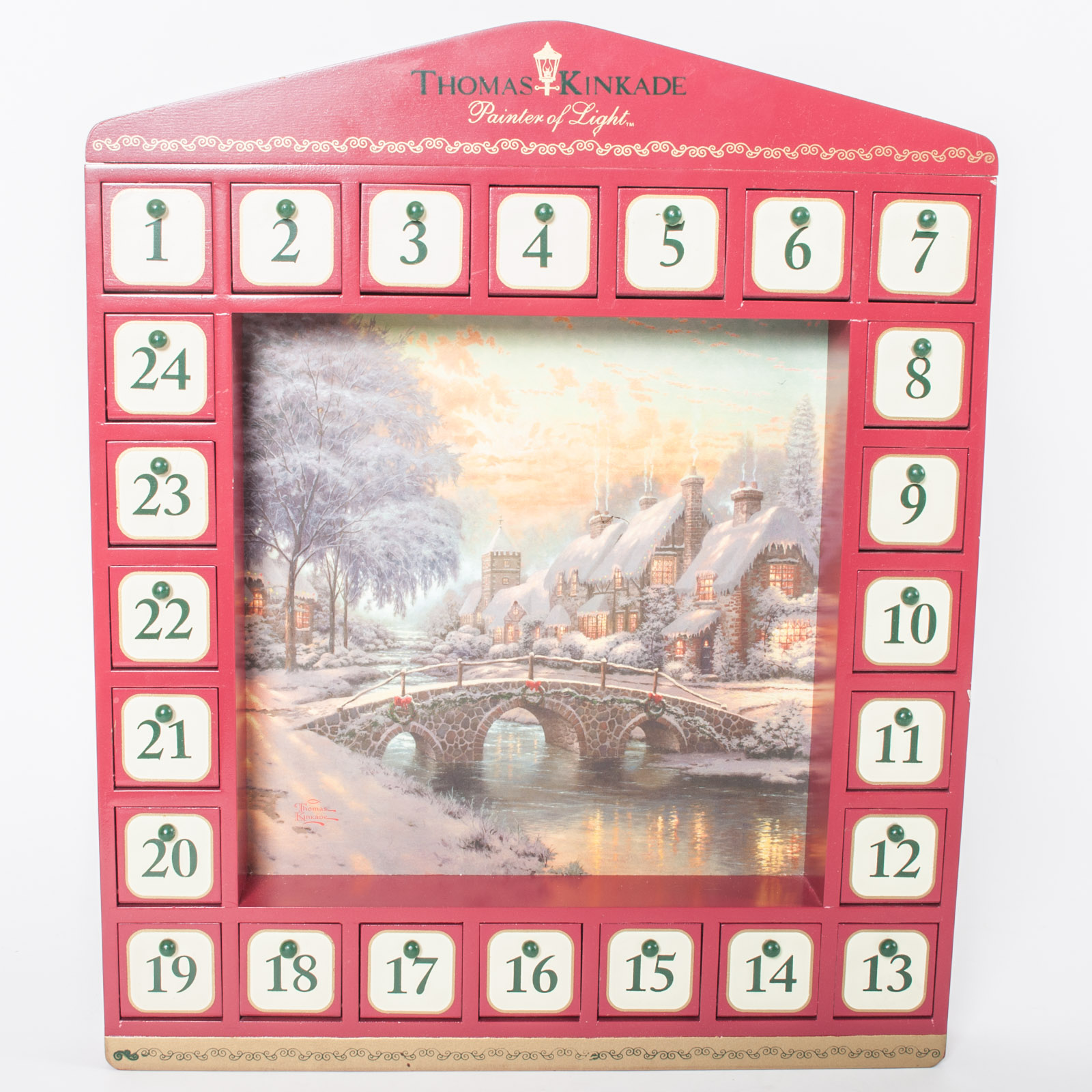 Thomas Kinkade Painter of Light Wood Advent Calendar