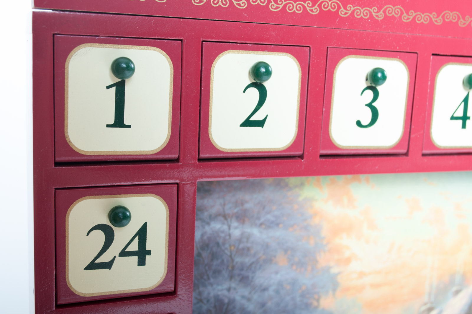 Thomas Kinkade Painter of Light Wood Advent Calendar