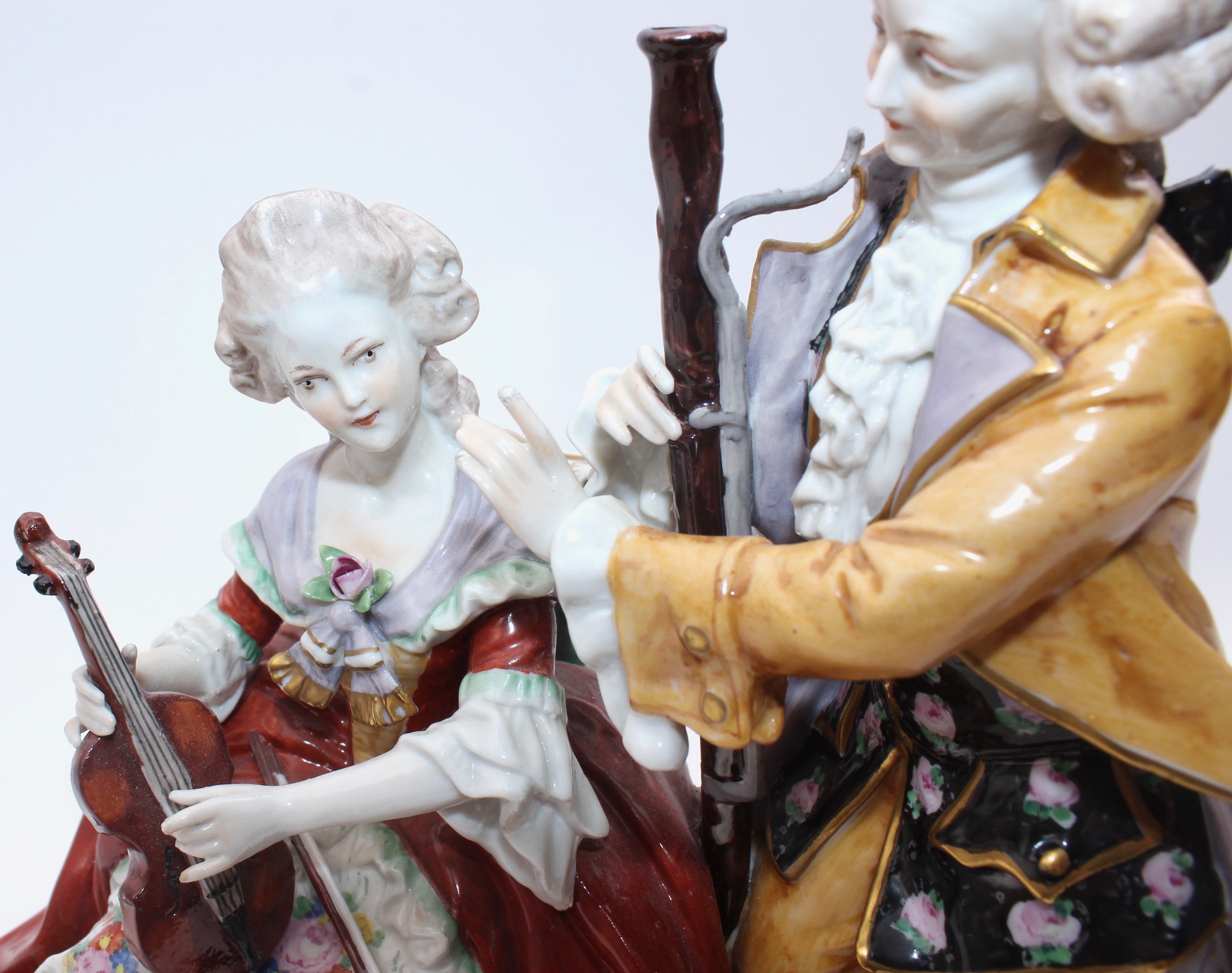 Antique Carl Theime Dresden Porcelain Tableau