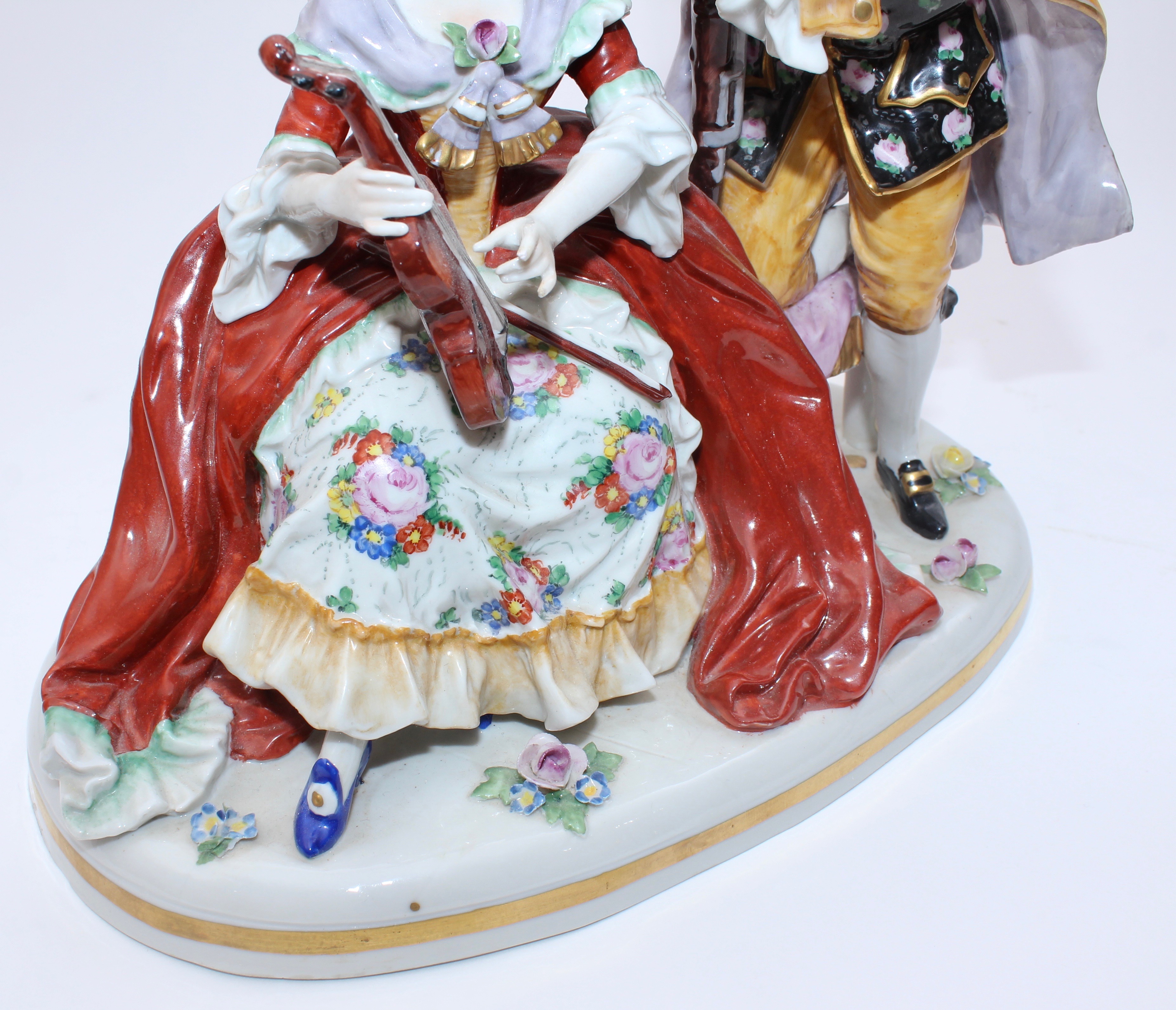 Antique Carl Theime Dresden Porcelain Tableau