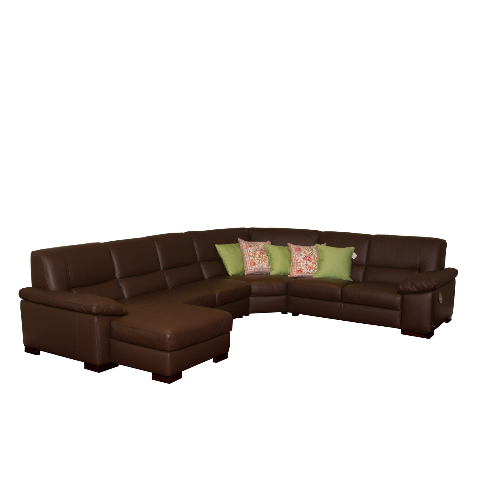 Italsofa Chocolate Brown Leather Sectional Sofa