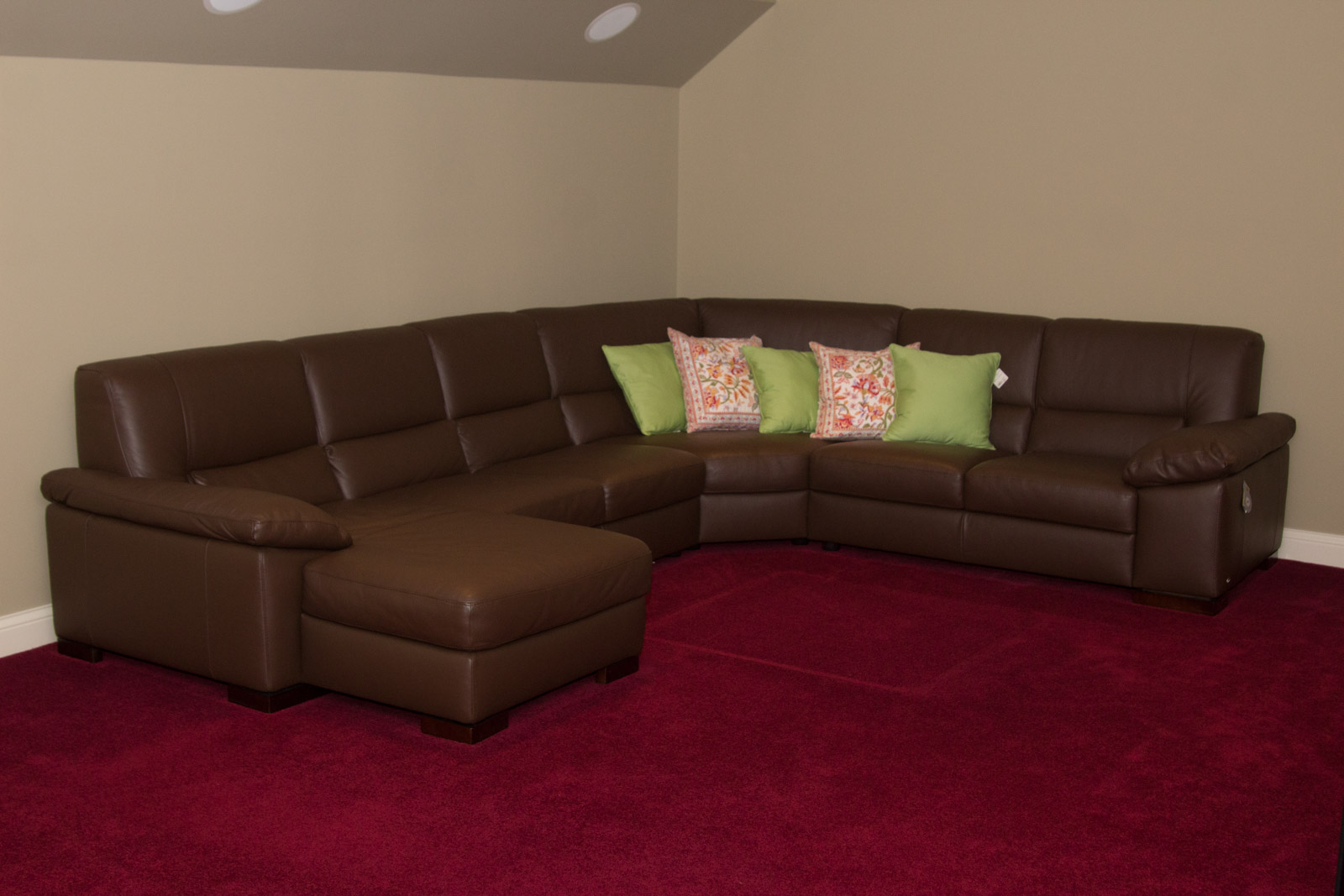 Italsofa Chocolate Brown Leather Sectional Sofa