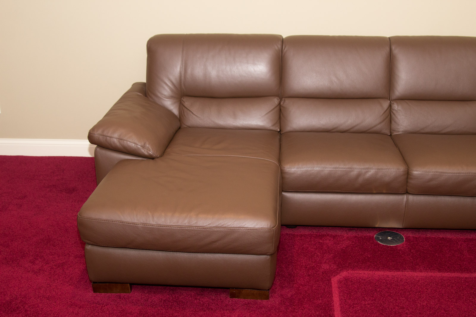 Italsofa Chocolate Brown Leather Sectional Sofa