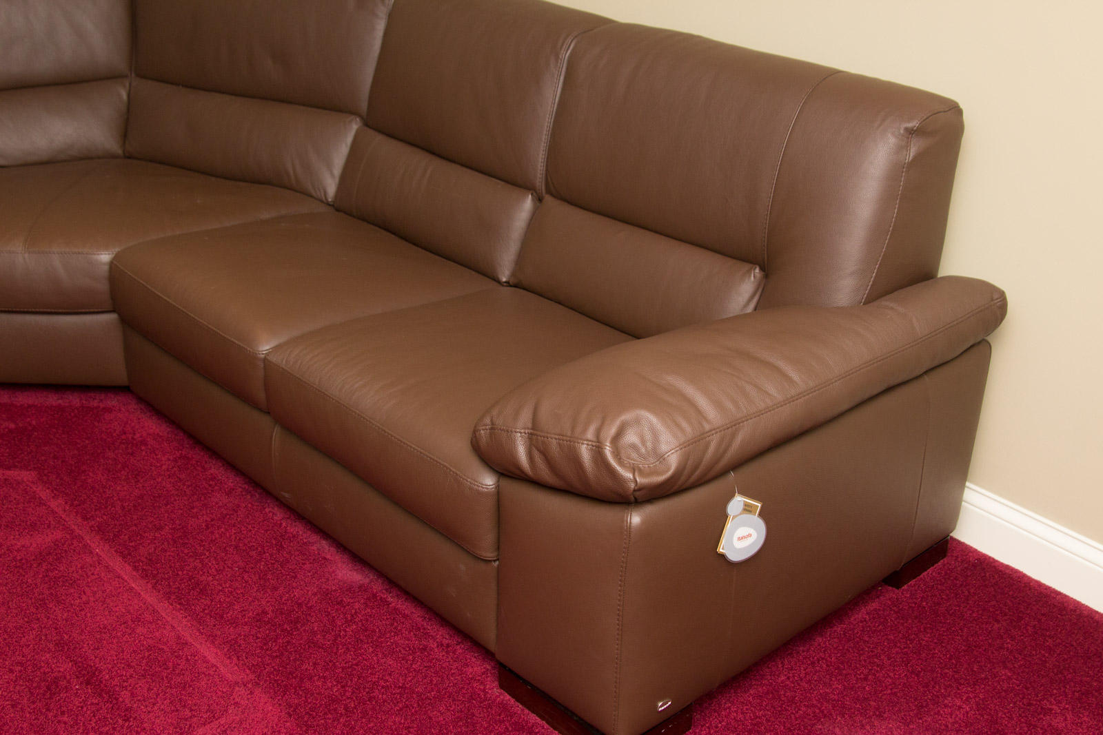 Italsofa Chocolate Brown Leather Sectional Sofa