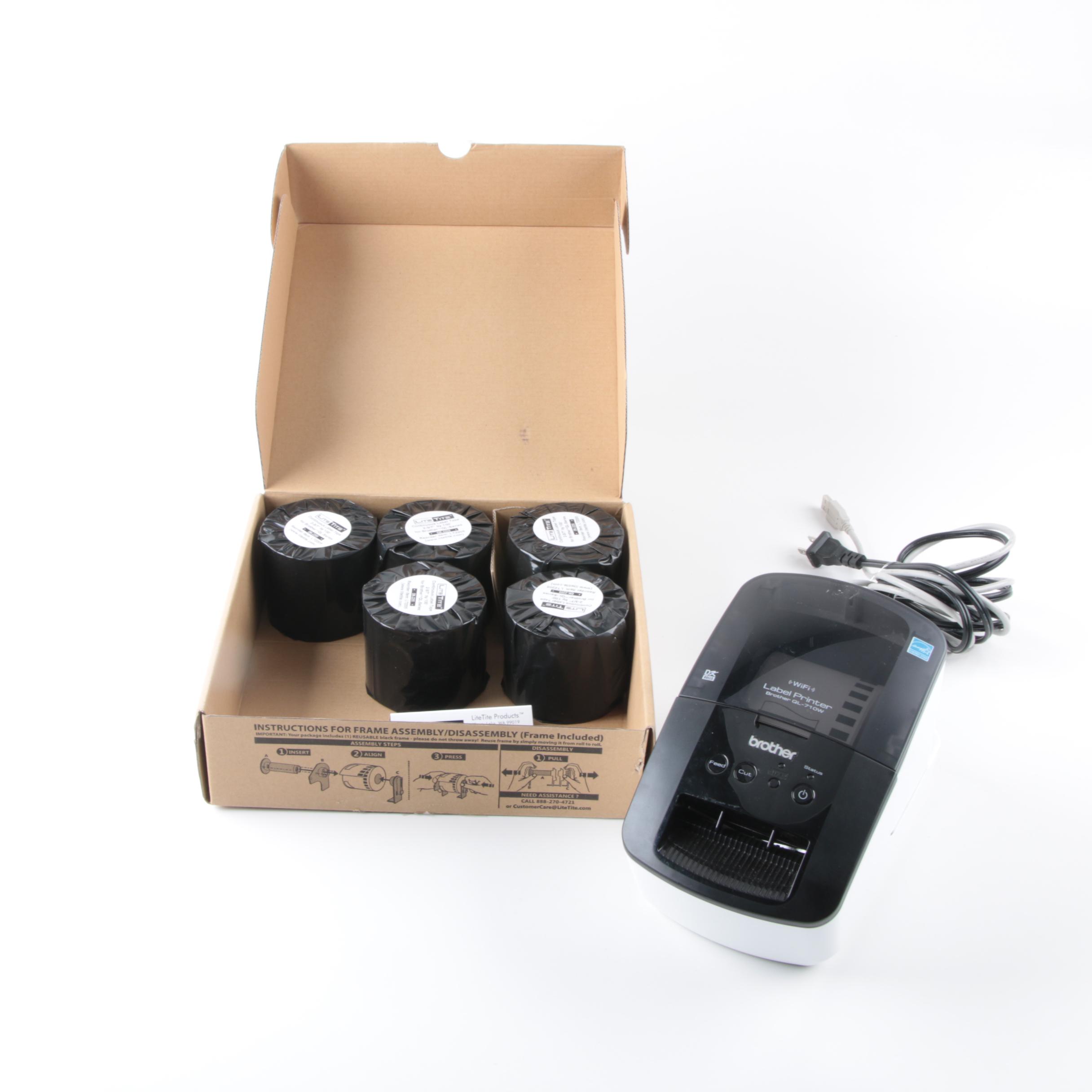 Brother QL-710W Label Printer and Box of LiteTite Continuous Labels