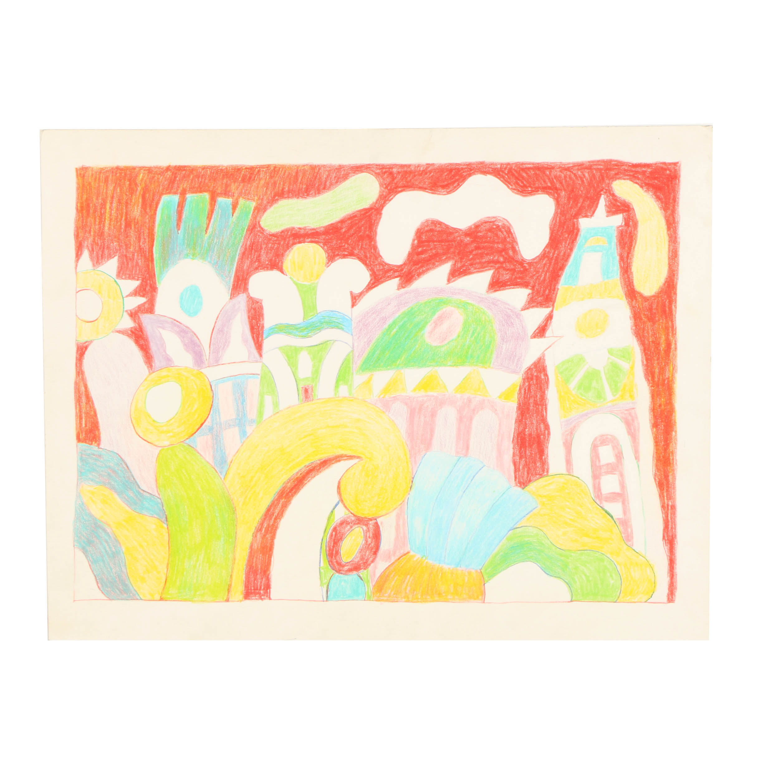 Attributed to Blair Lent Colored Pencil Drawing