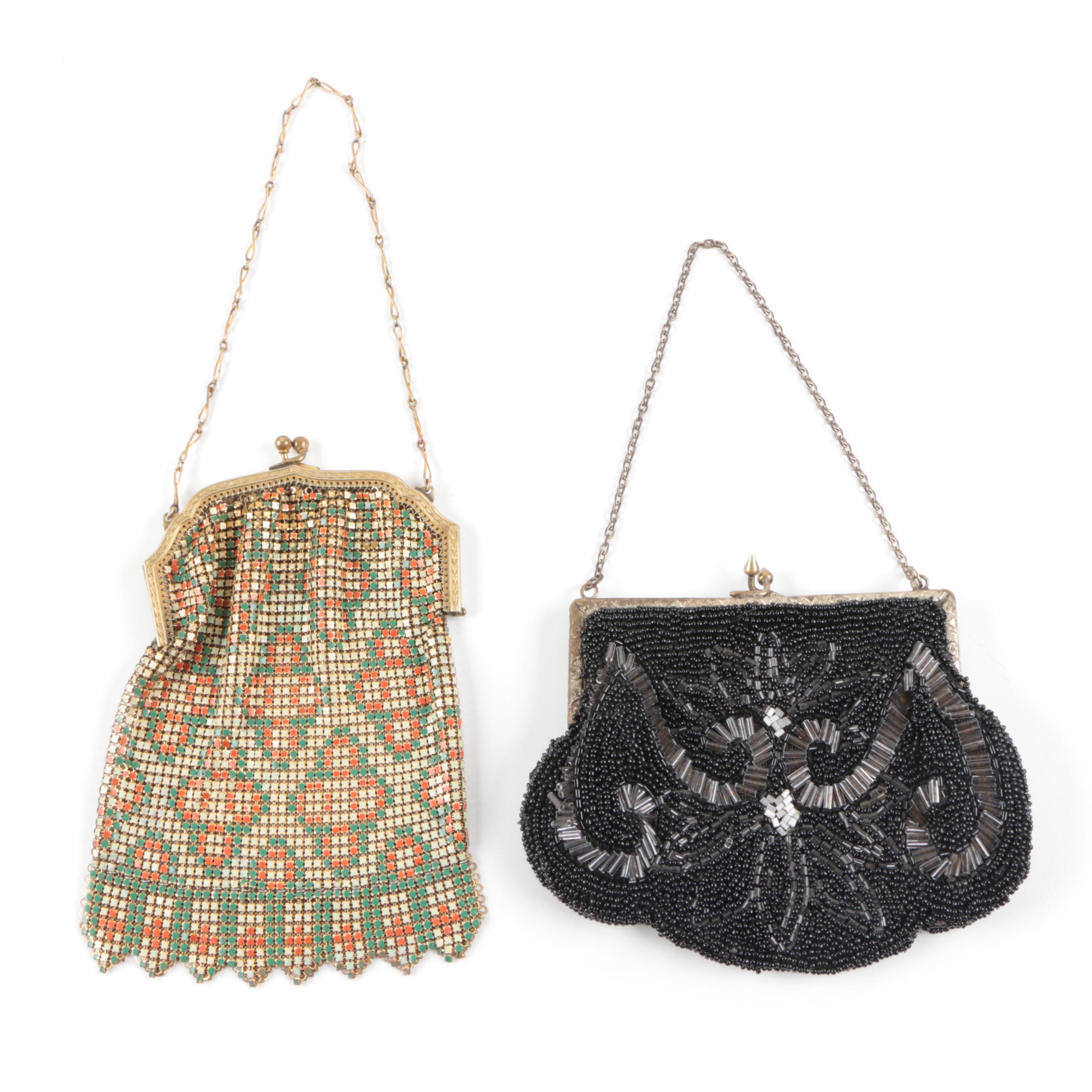 Vintage Embellished and Metal Mesh Handbags Including Whiting & Davis