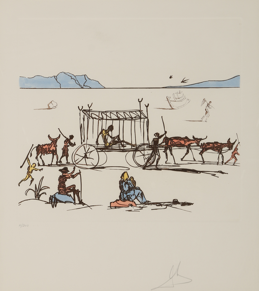 Salvador Dalí Etching "Judgement" from "Historia de Don Quichotte de la Mancha"