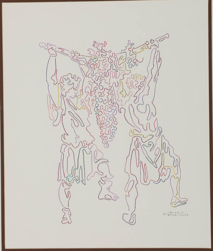 Guillaume Azoulay Colored Pencil Drawing "Grape Carriers"