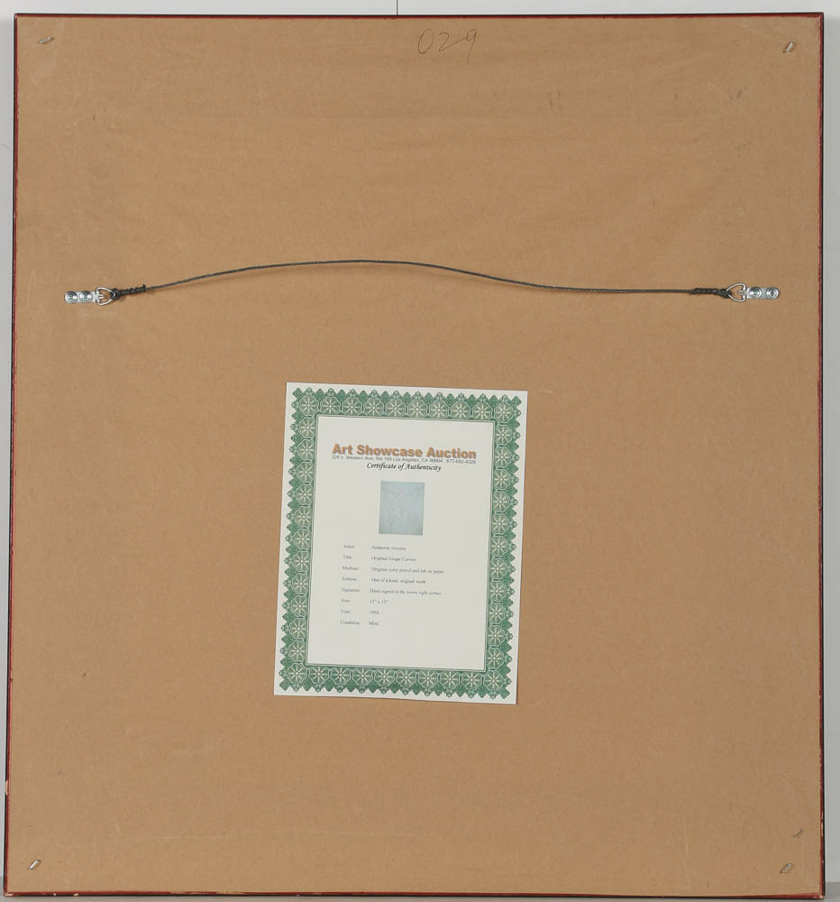 Guillaume Azoulay Colored Pencil Drawing "Grape Carriers"