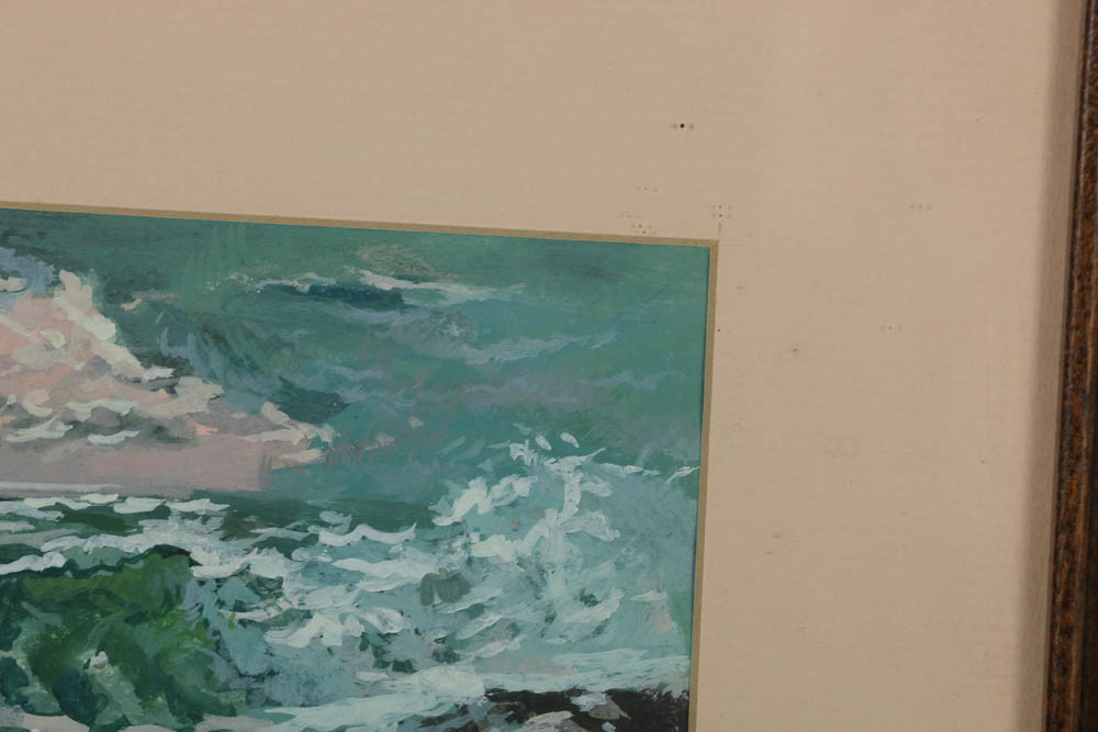 Dennis Poirier Oil Painting on Paper of Tidal Waves