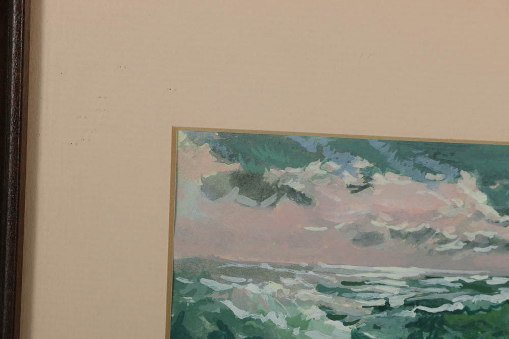 Dennis Poirier Oil Painting on Paper of Tidal Waves