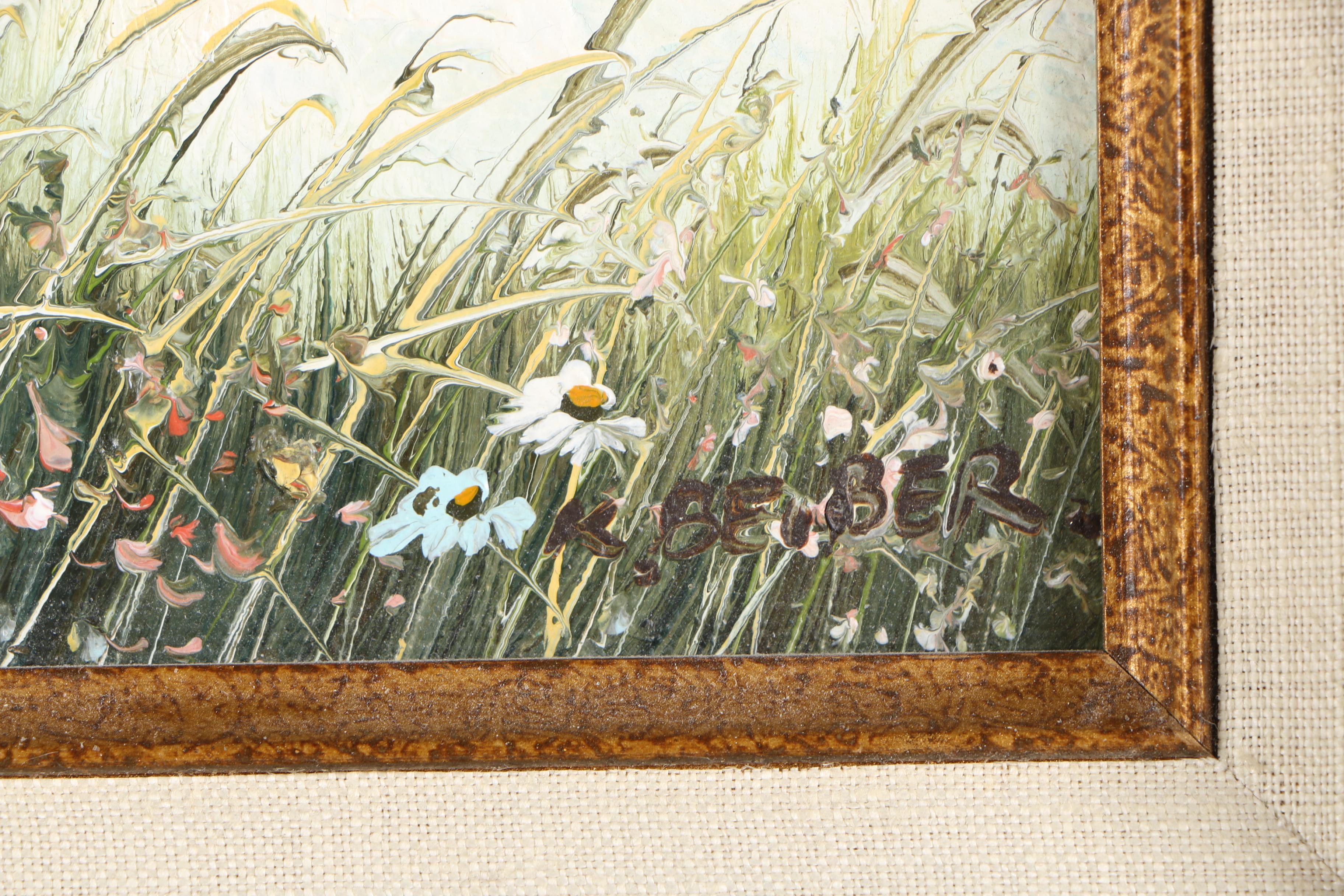 K. Beiber Oil Painting of Beach Scene