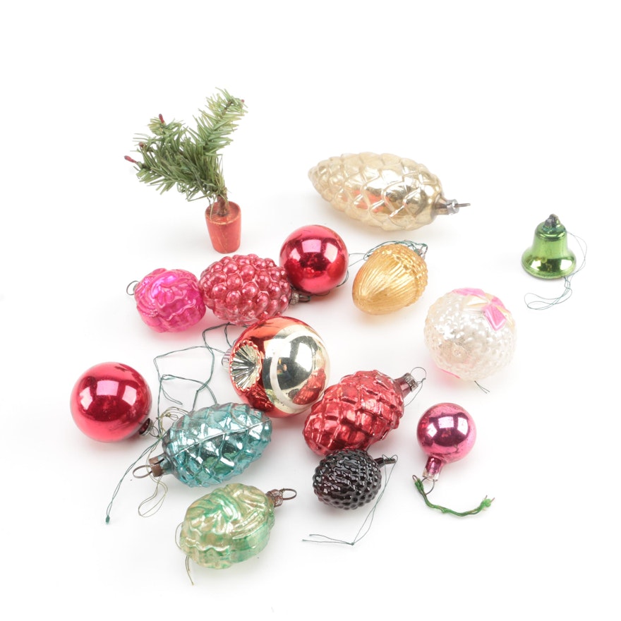 Assorted Vintage Glass Christmas Ornaments