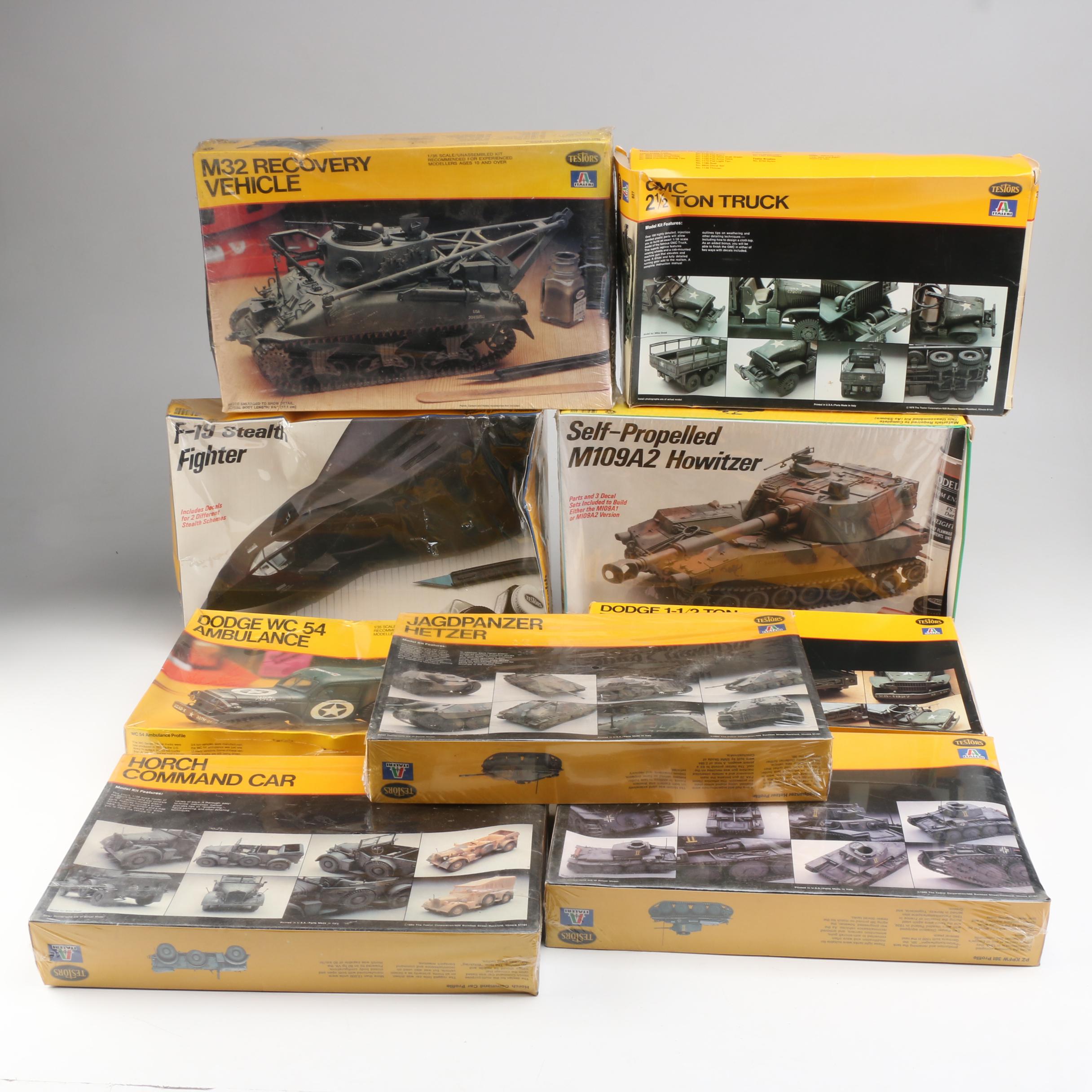 1/32 Scale Testors Military Vehicles Model Kits