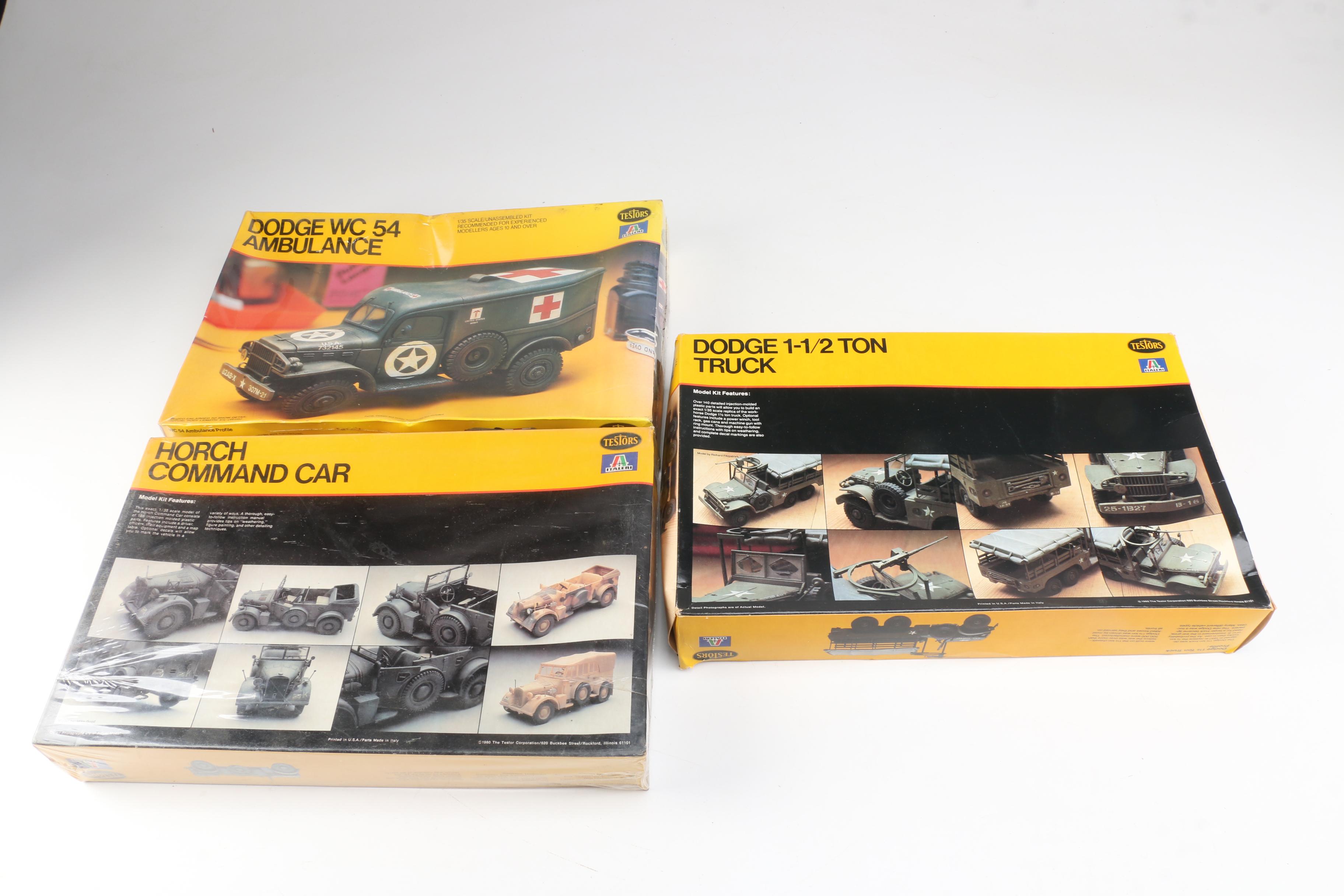 1/32 Scale Testors Military Vehicles Model Kits