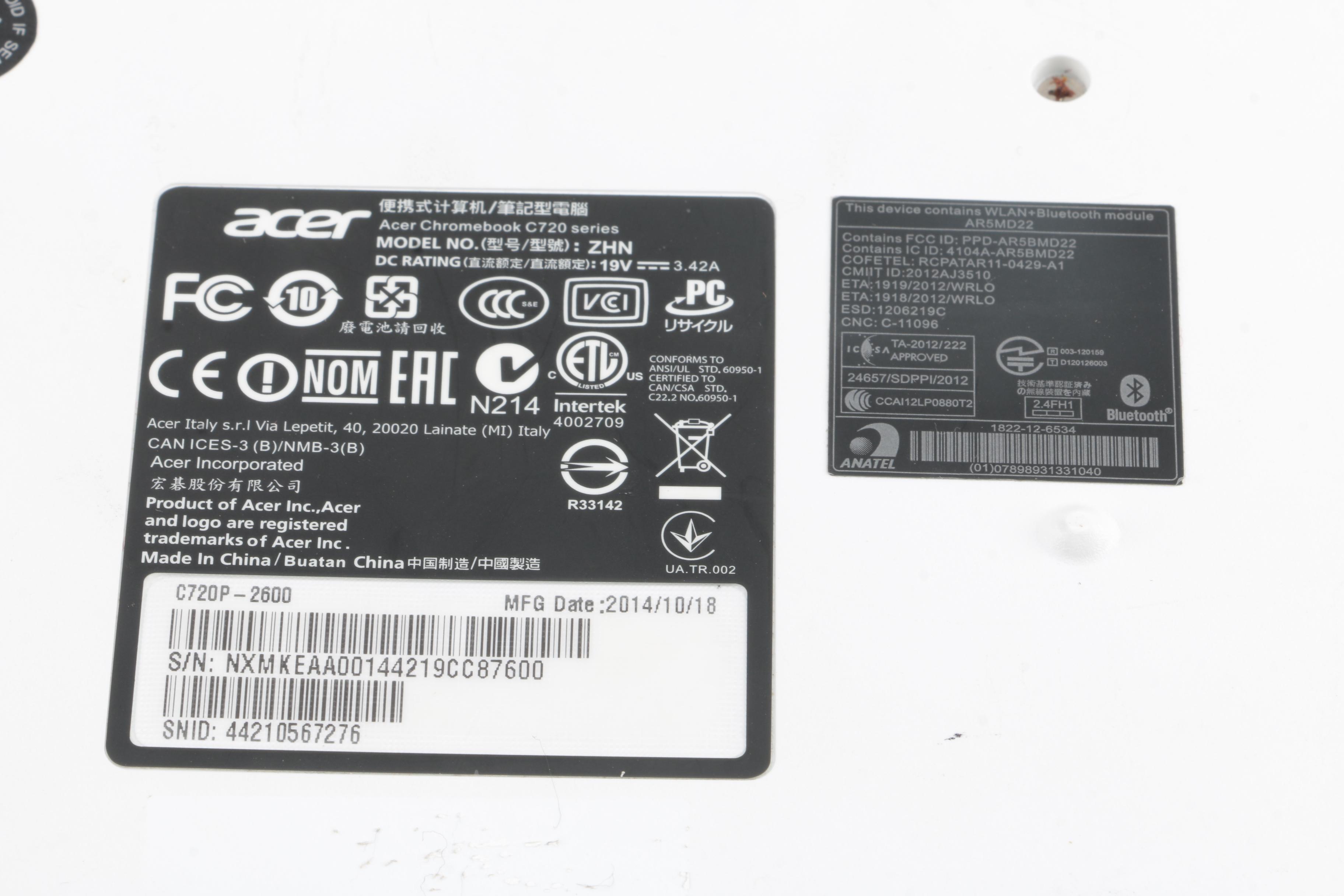 Acer C720P Chromebook