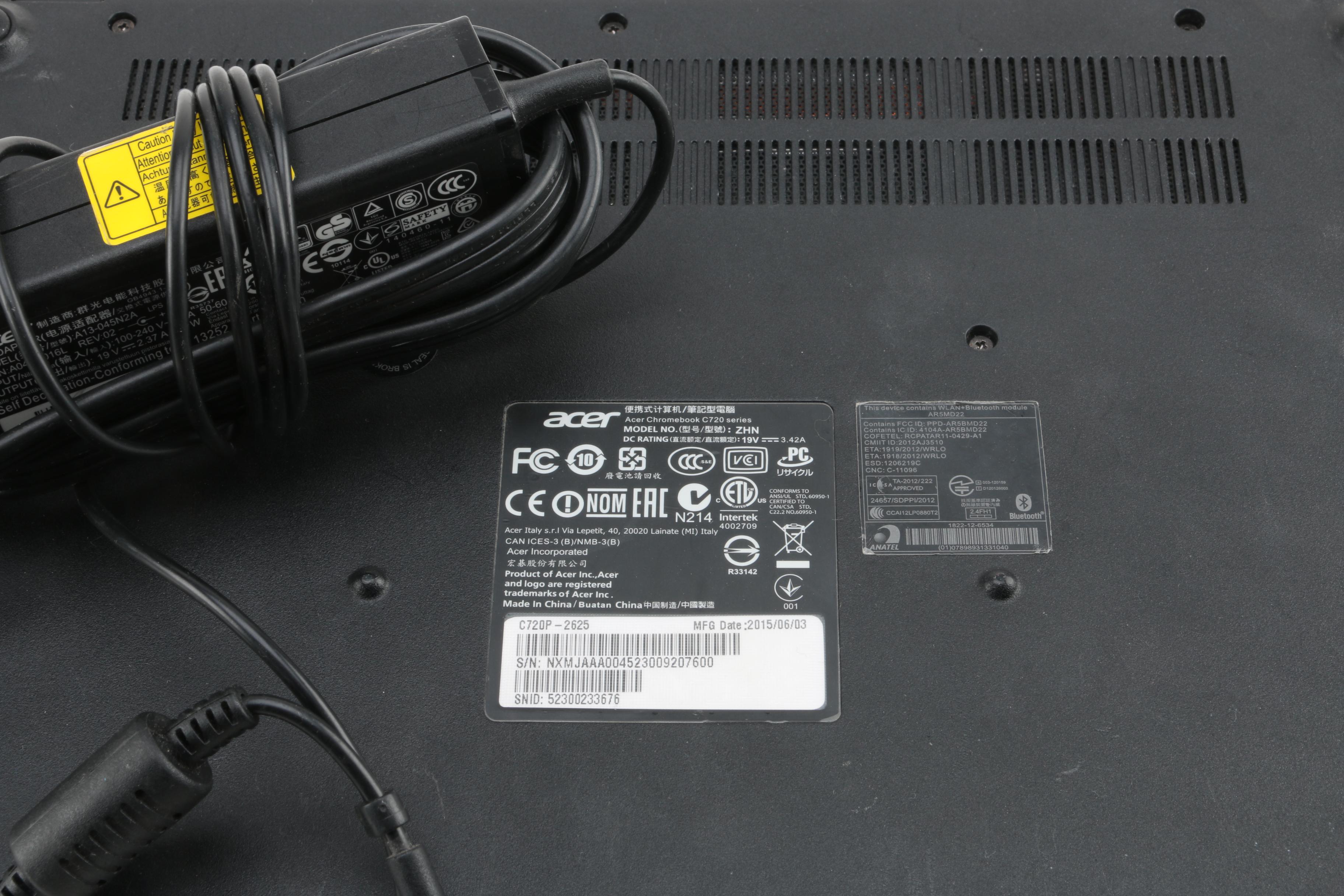 Acer Chromebook with Charger