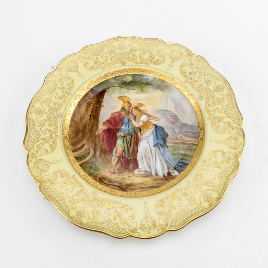 Vintage Meissen Hand-Painted "Ring of Nibelung" Porcelain Plate