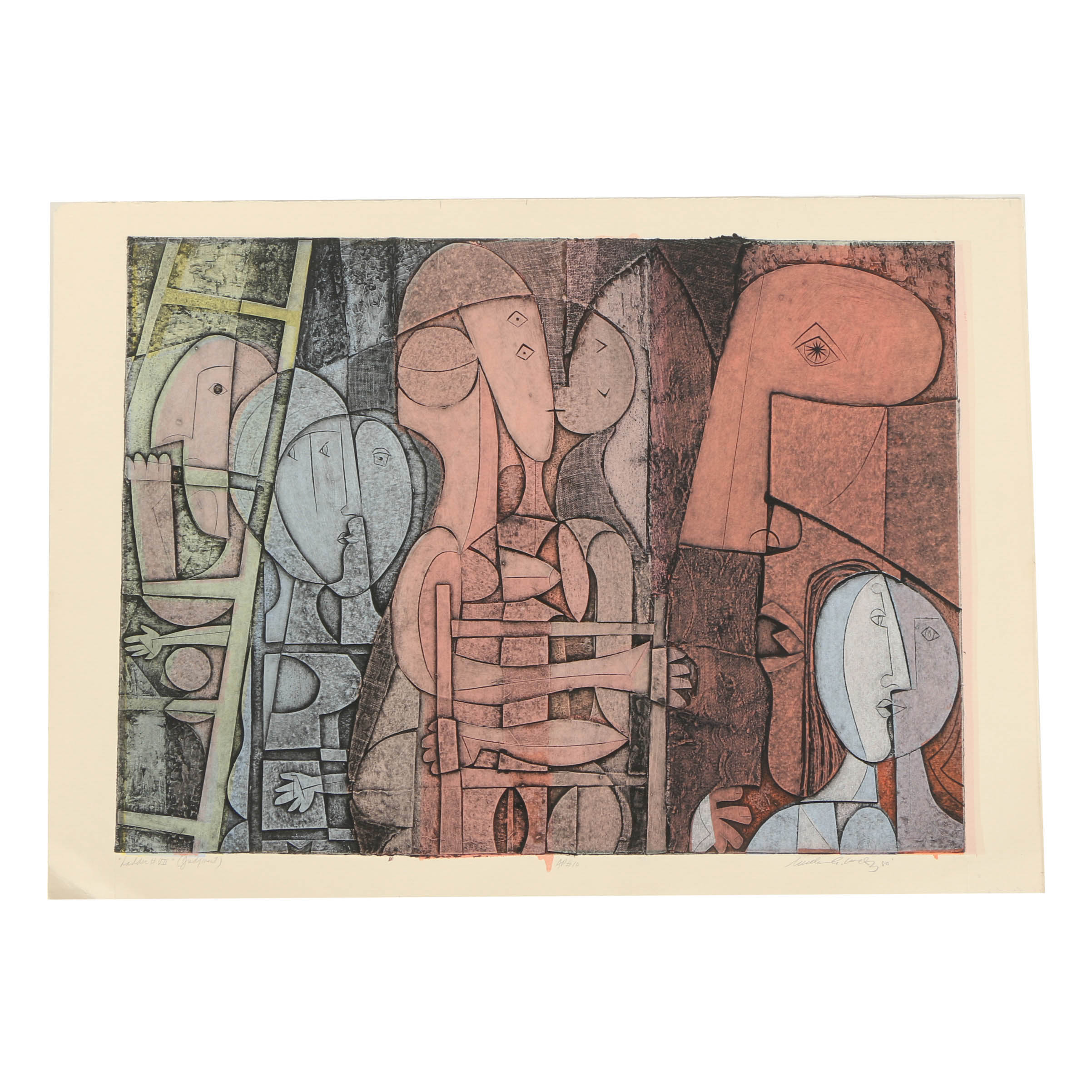 William Ashby McCloy Intaglio "Ladder VII Judgement"