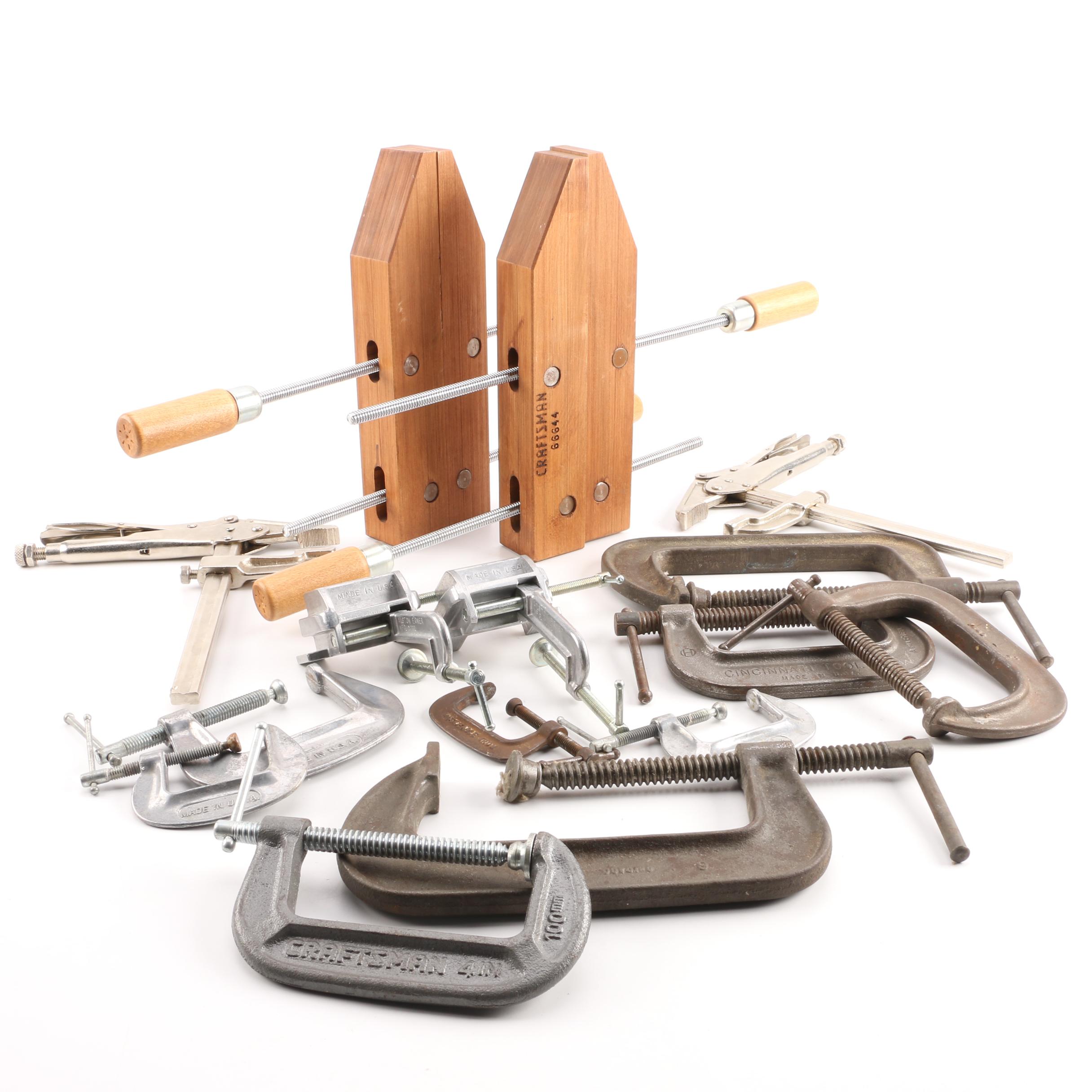 Clamps Including Sliding Arm Locking, C-Clamp and Hand Screw Clamps