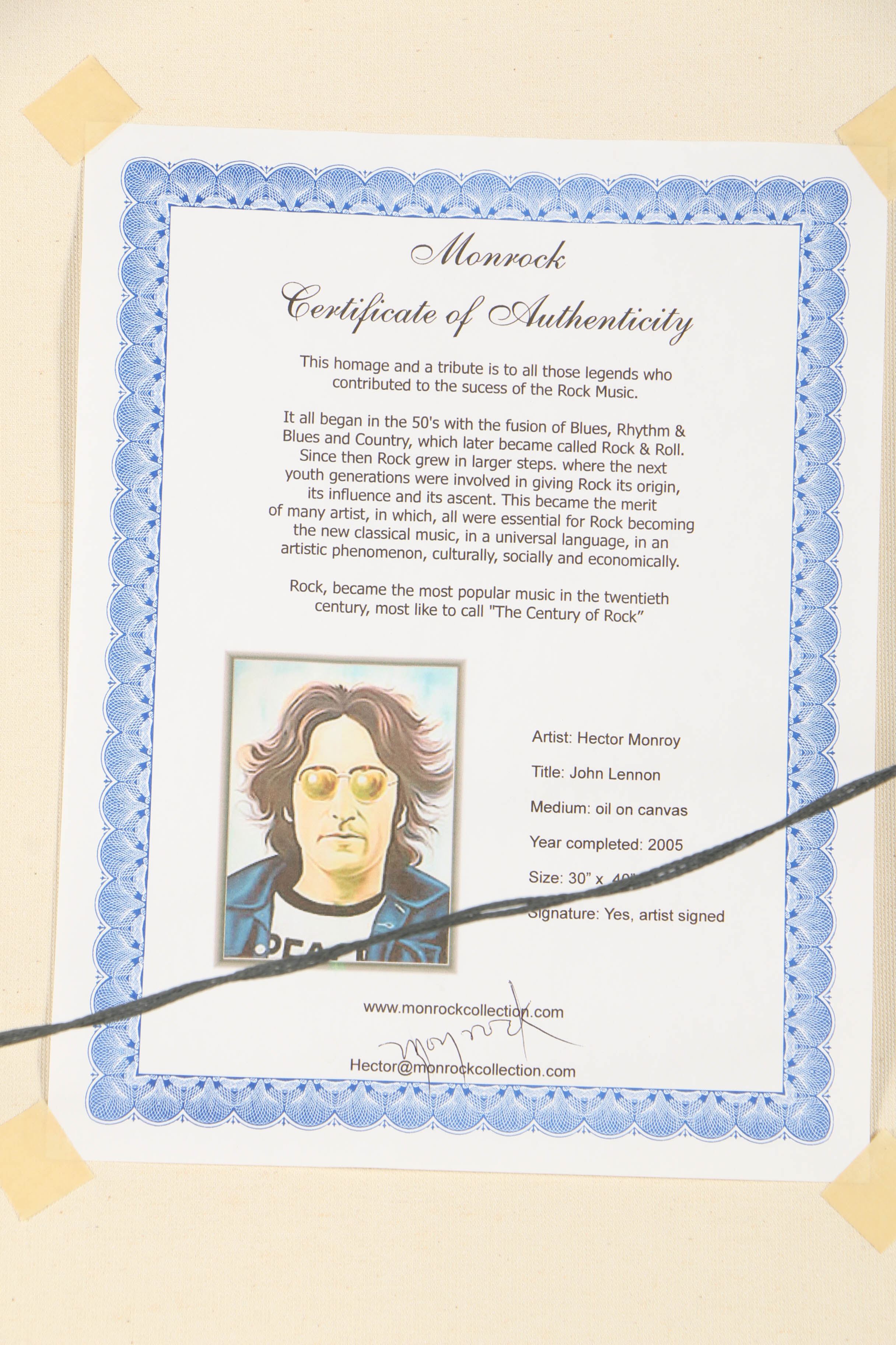 Hector Monroy Oil Painting "John Lennon"