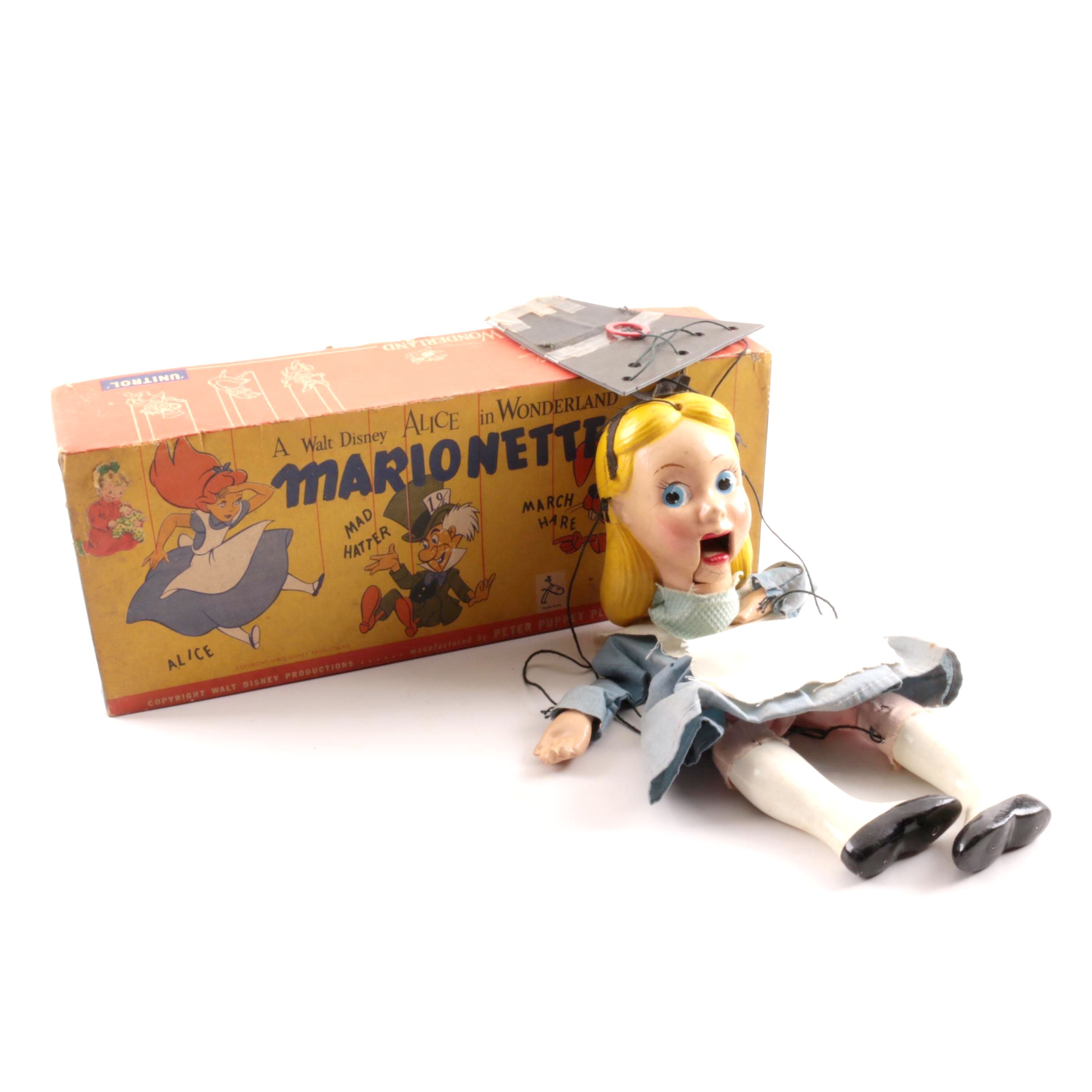 1950s Walt Disney "Alice in Wonderland" Marionette by Peter Puppet