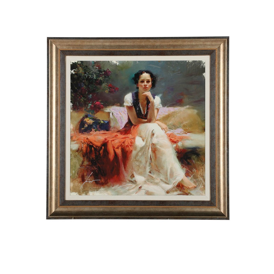 Pino Daeni Giclée Print on Canvas "First Glance"