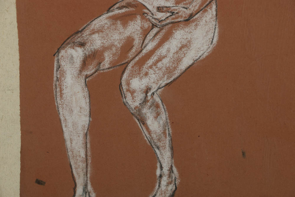 Arthur Bowen Davies Charcoal Drawing on Paper of a Female Figure