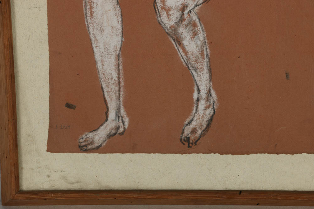 Arthur Bowen Davies Charcoal Drawing on Paper of a Female Figure