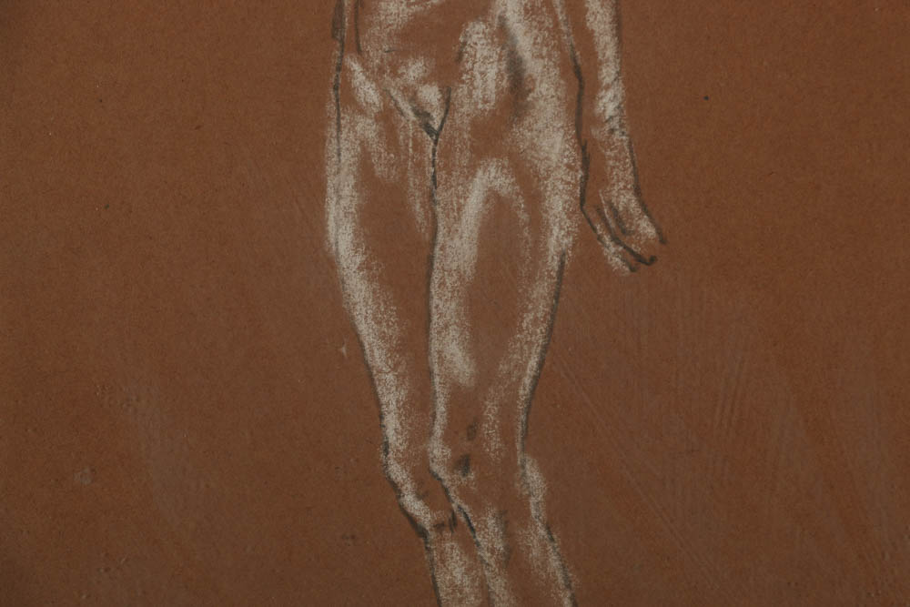 Arthur Bowen Davies Charcoal Drawing on Paper of a Female Figure