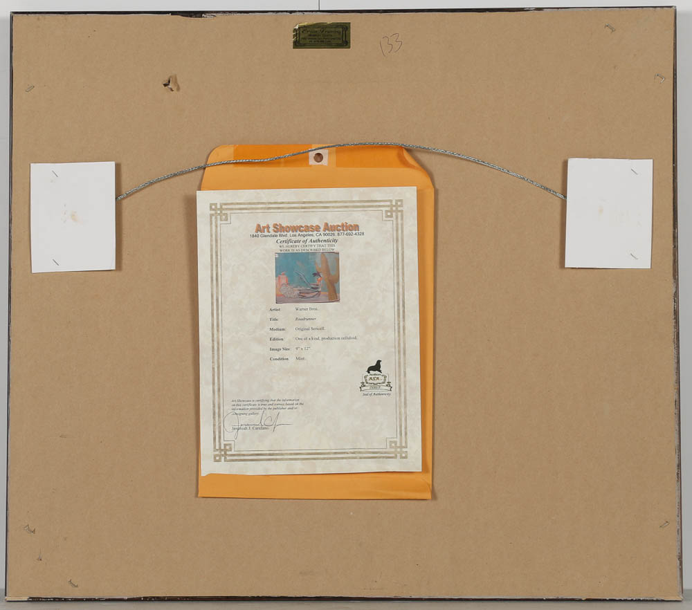 Warner Bros. Animation Sericel after a Still from Looney Toons' "Road Runner"