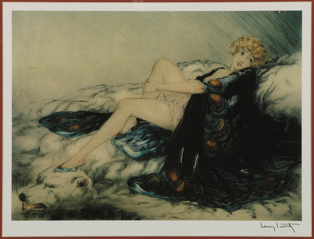 Reproduction Giclée After Louis Icart "Bear Rug"