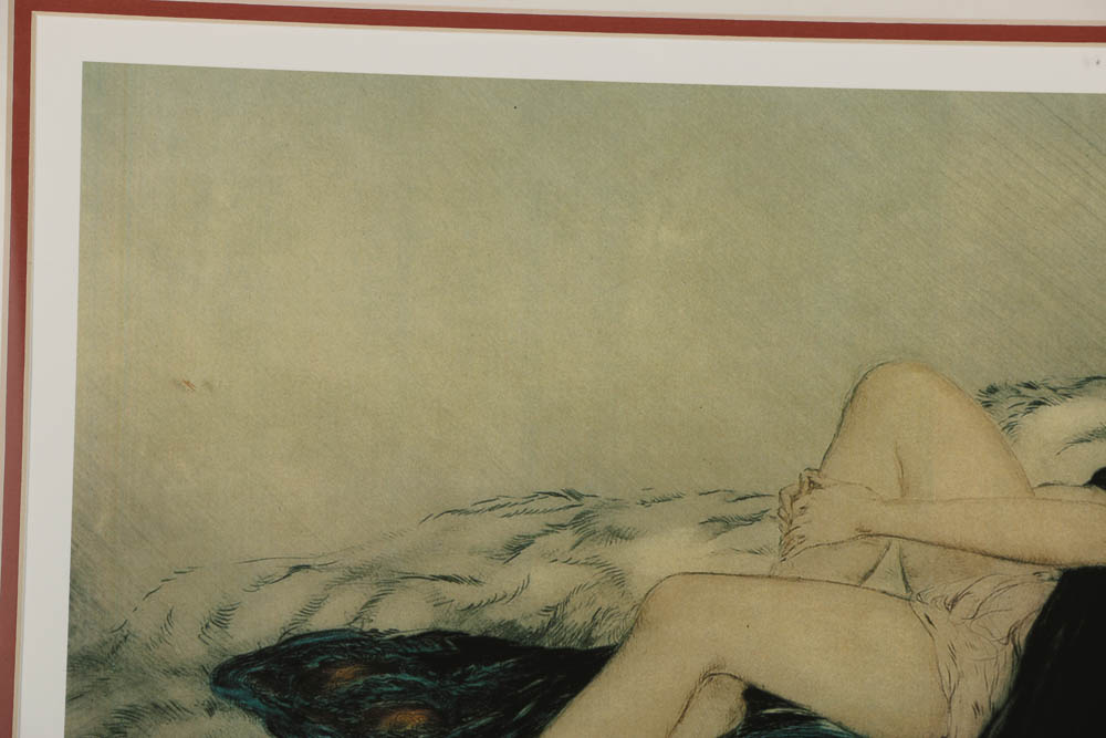 Reproduction Giclée After Louis Icart "Bear Rug"