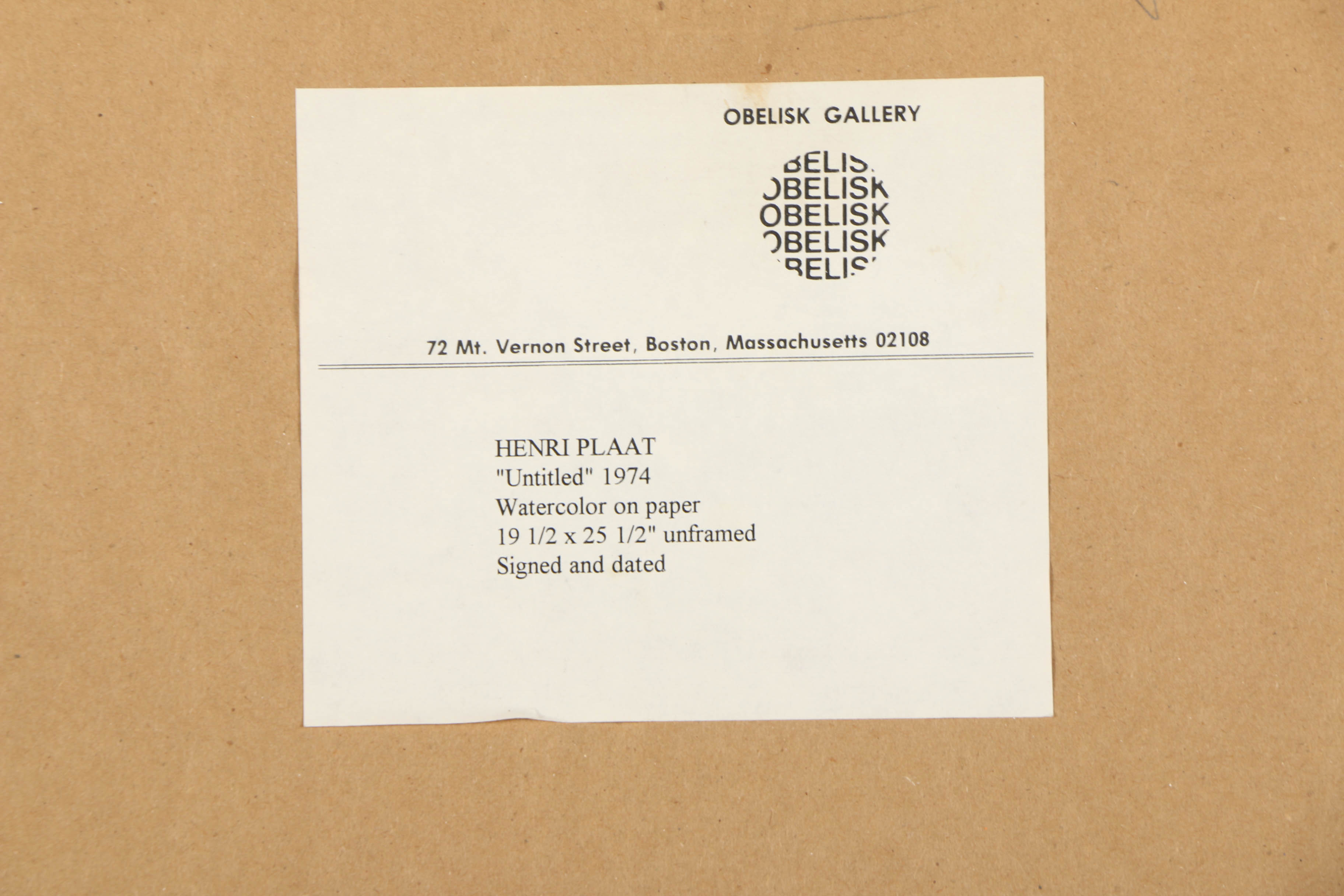 Henri Plaat Watercolor Painting "Untitled"