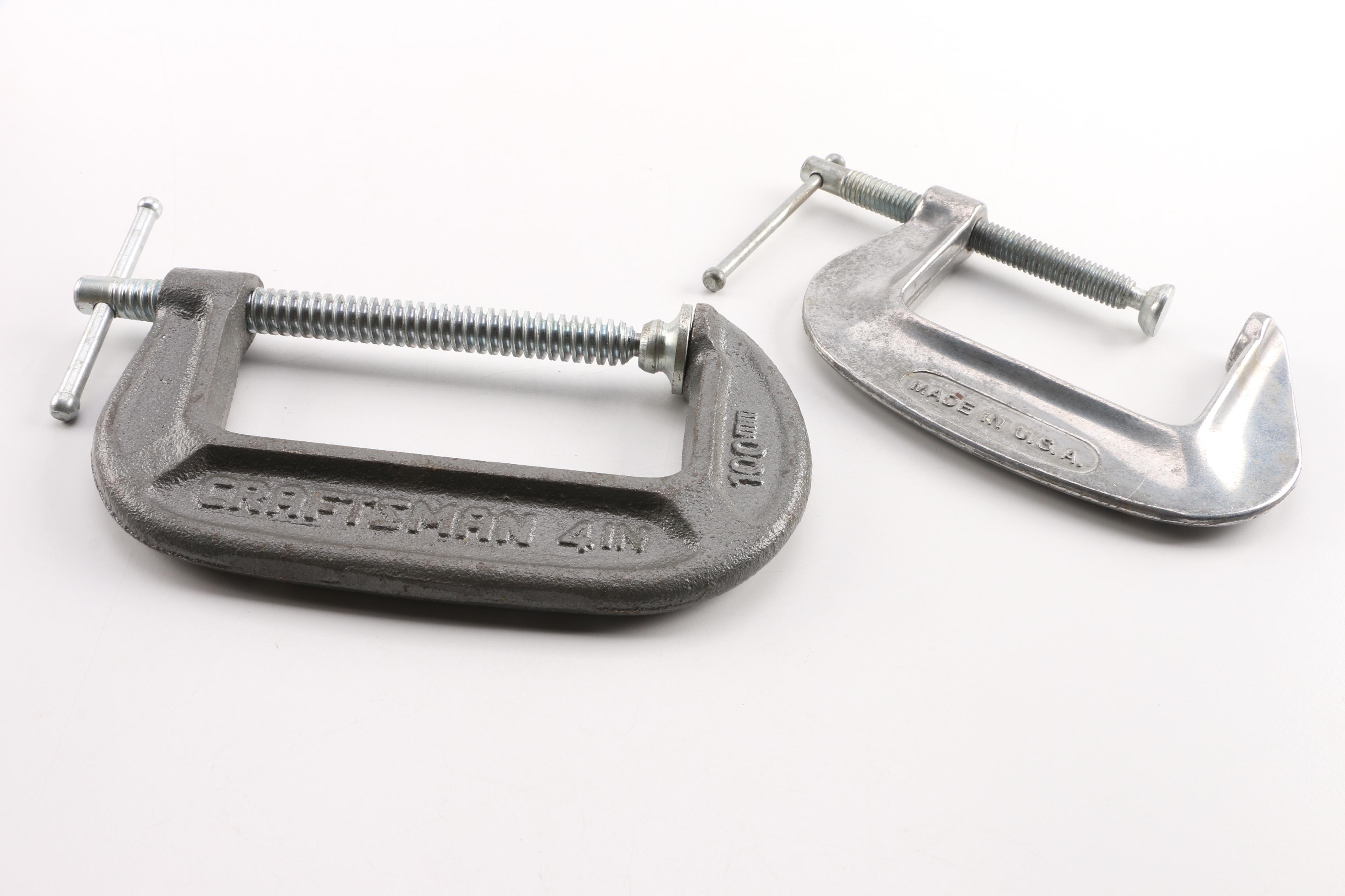 Clamps Including Sliding Arm Locking, C-Clamp and Hand Screw Clamps