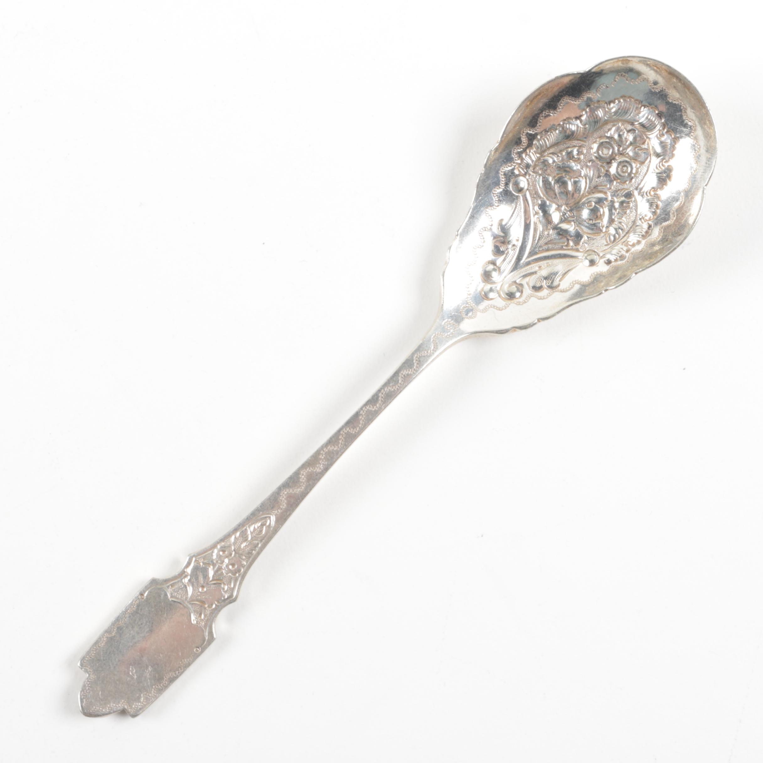 Russian Andreev Ivan Fedorovich 875 Silver Spoon With Assorted Silver Flatware
