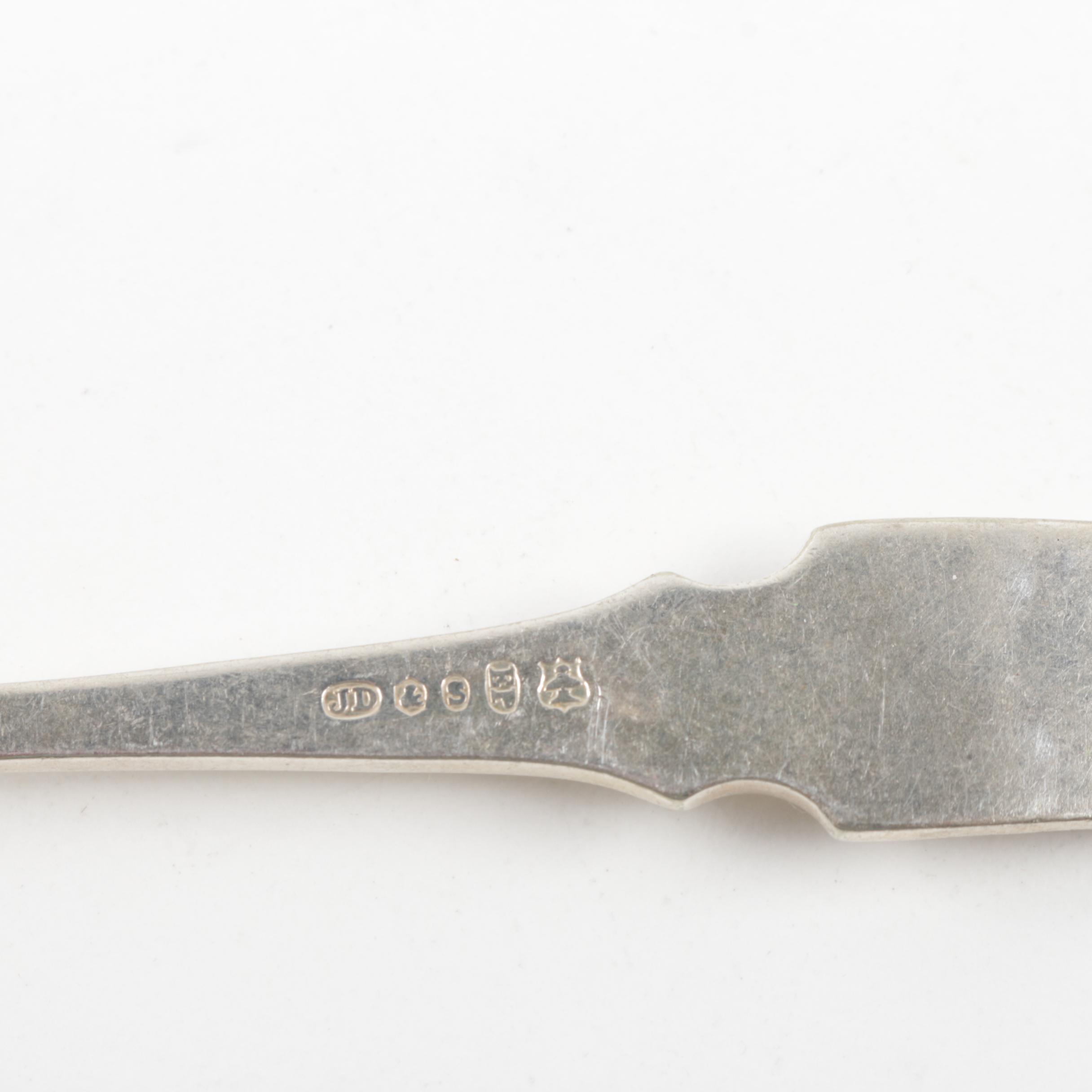 Russian Andreev Ivan Fedorovich 875 Silver Spoon With Assorted Silver Flatware