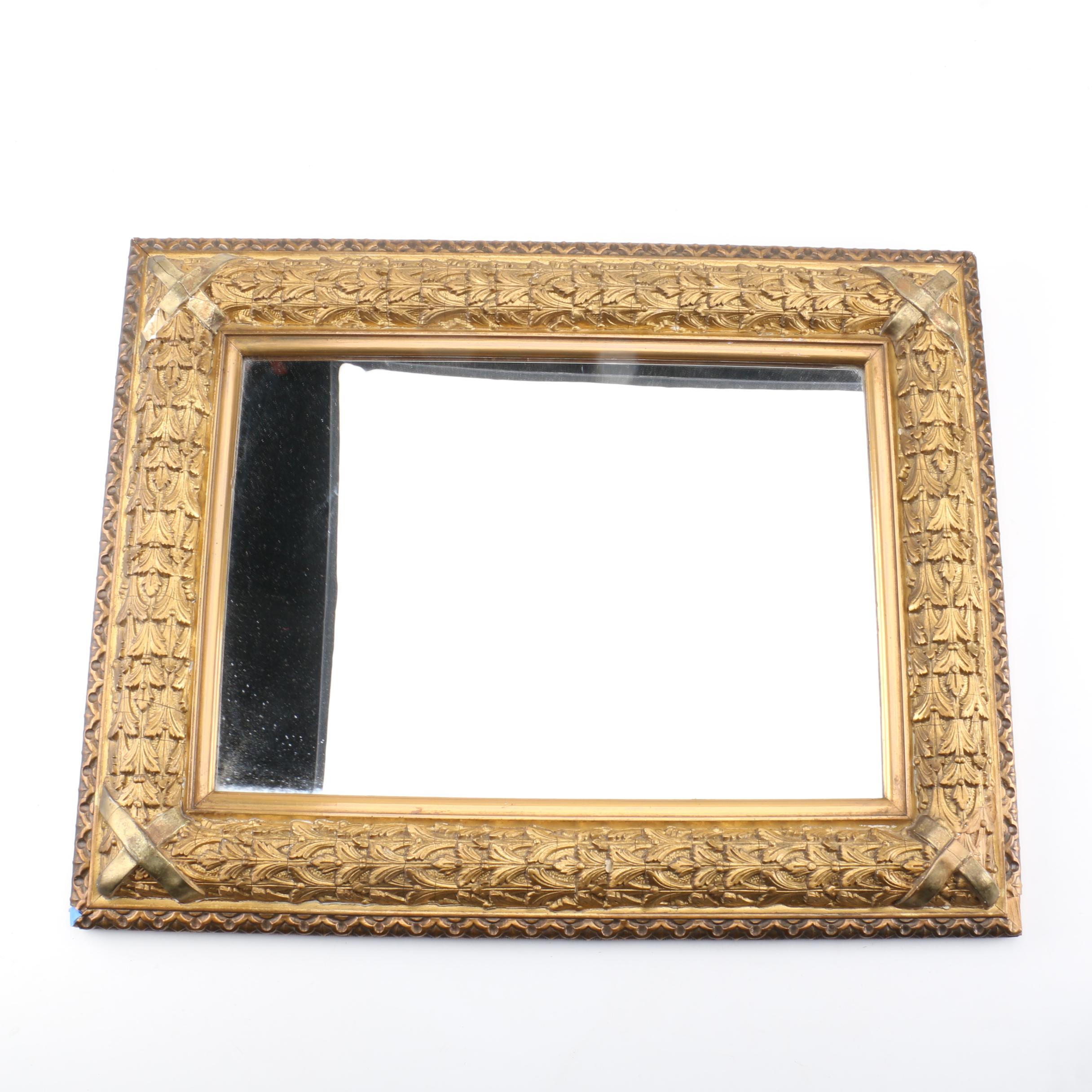 Gold-Tone Carved Wooden Mirror